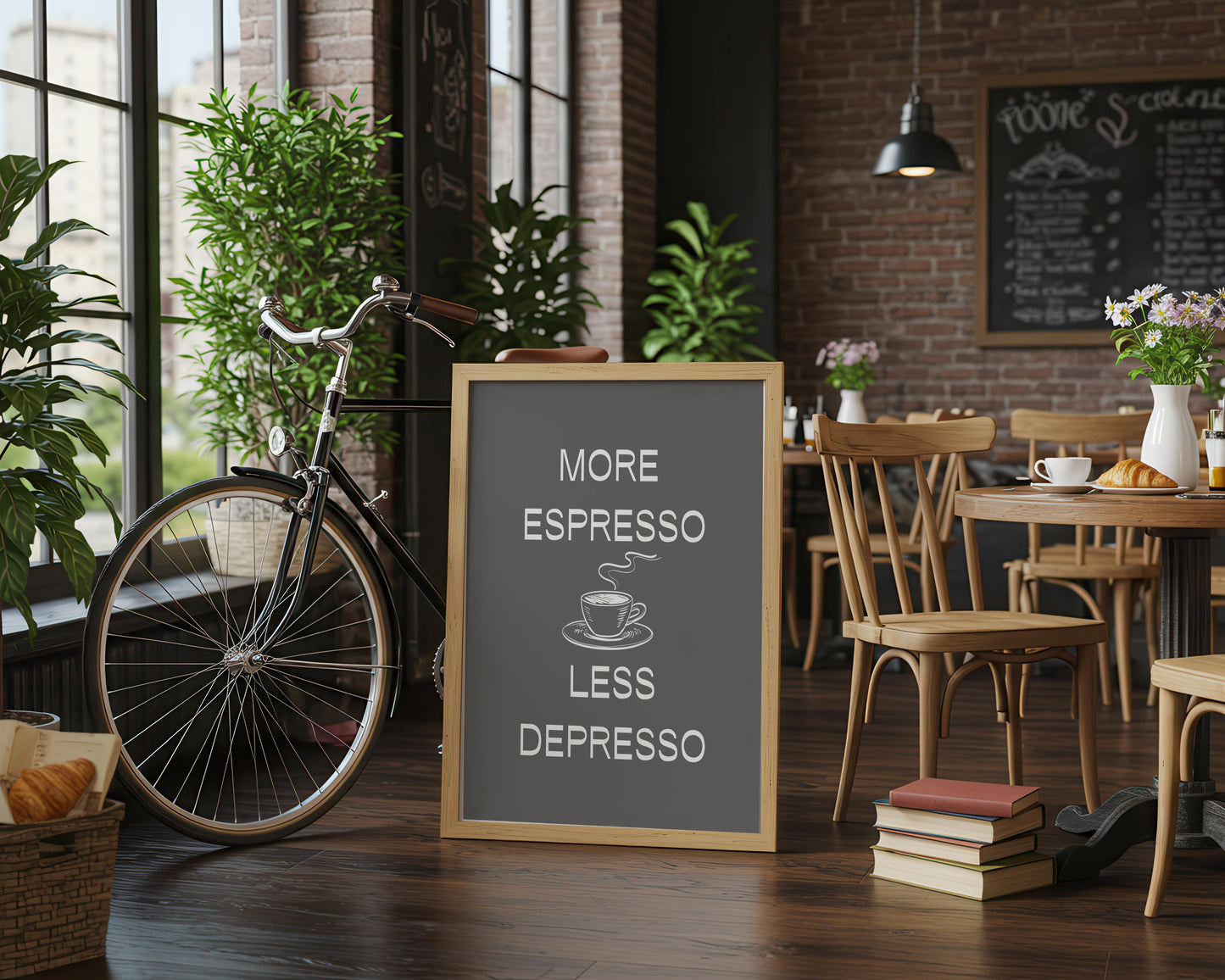 Espresso Art Print: Modern Coffee Cup Poster, Kitchen Wall Decor