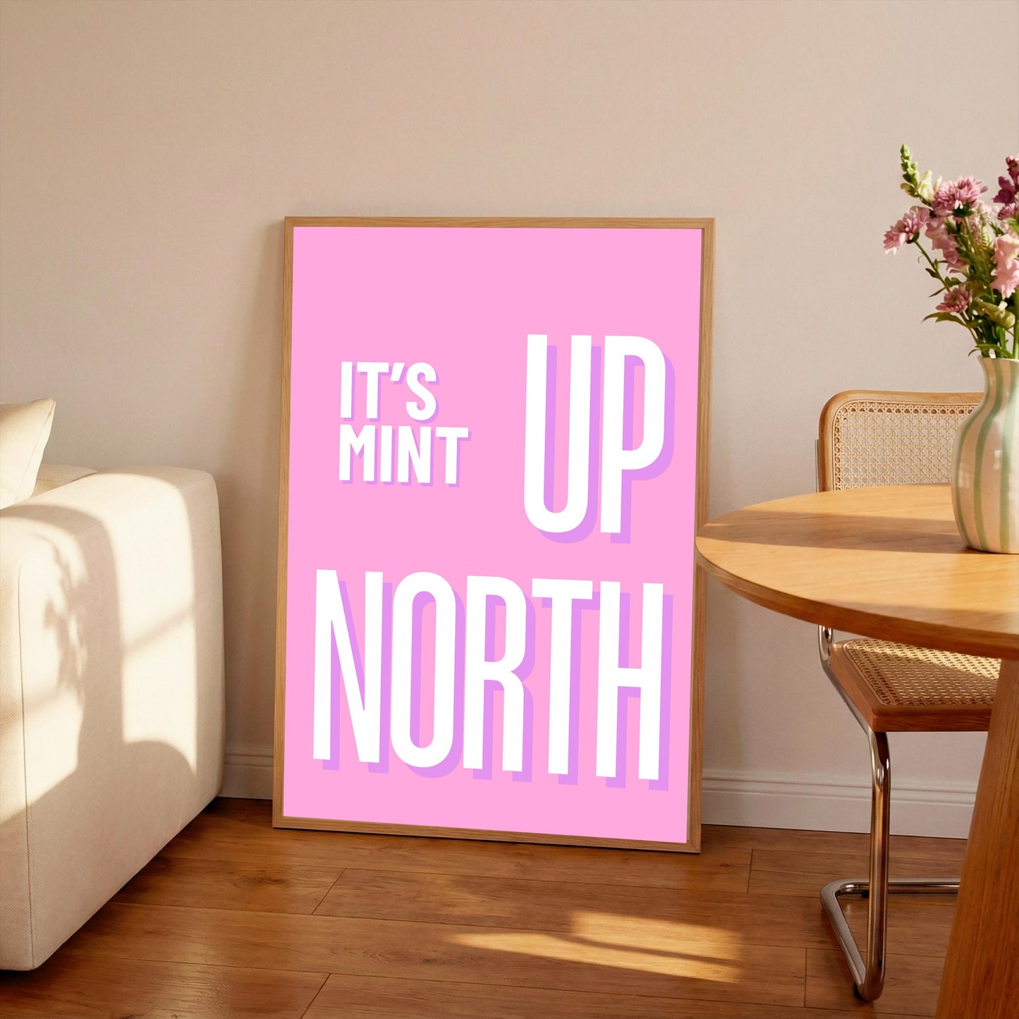 It's Mint Up North Typography Print: Northern Quote, Hallway Art