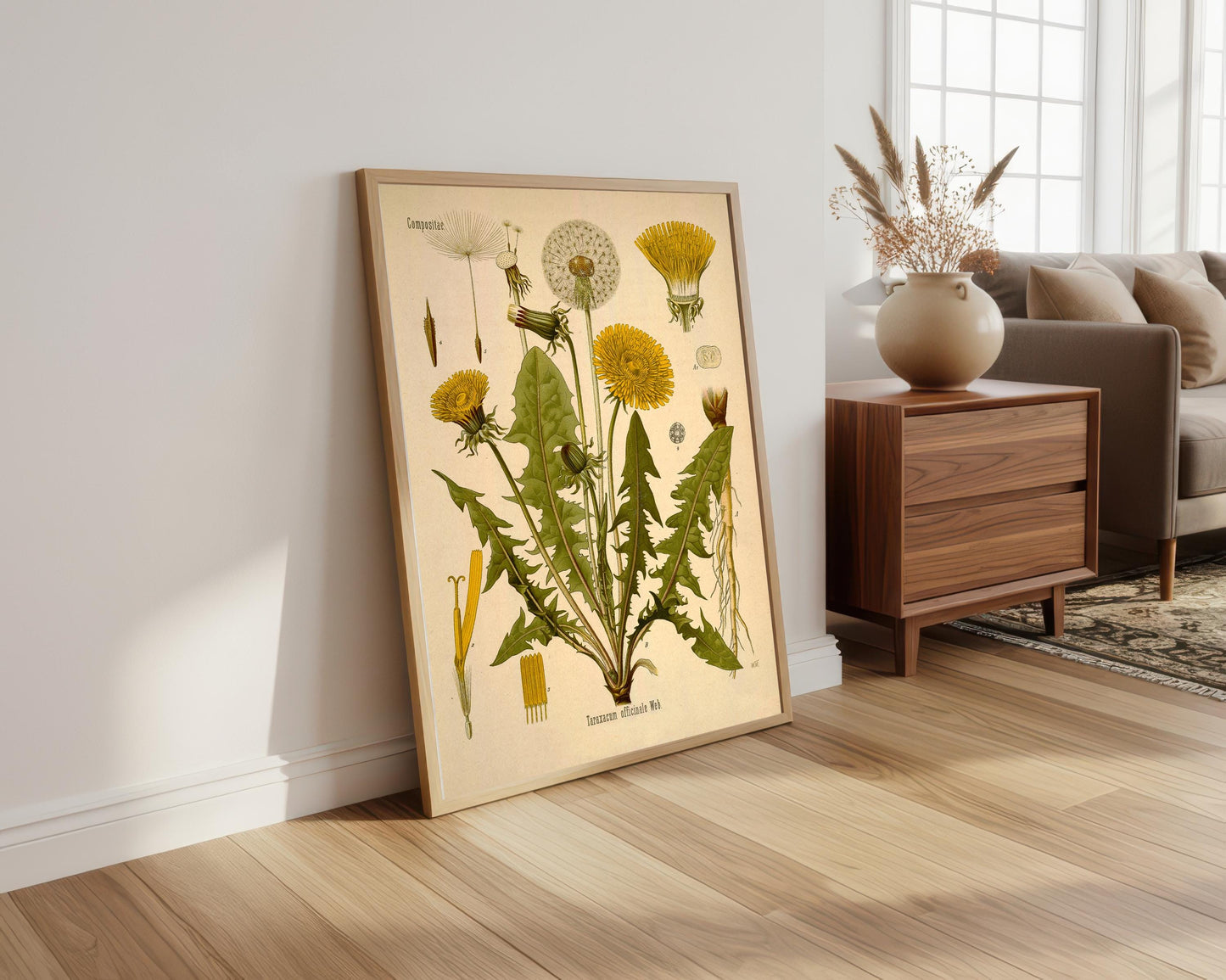 Vintage Dandelion Print: Botanical Wall Art