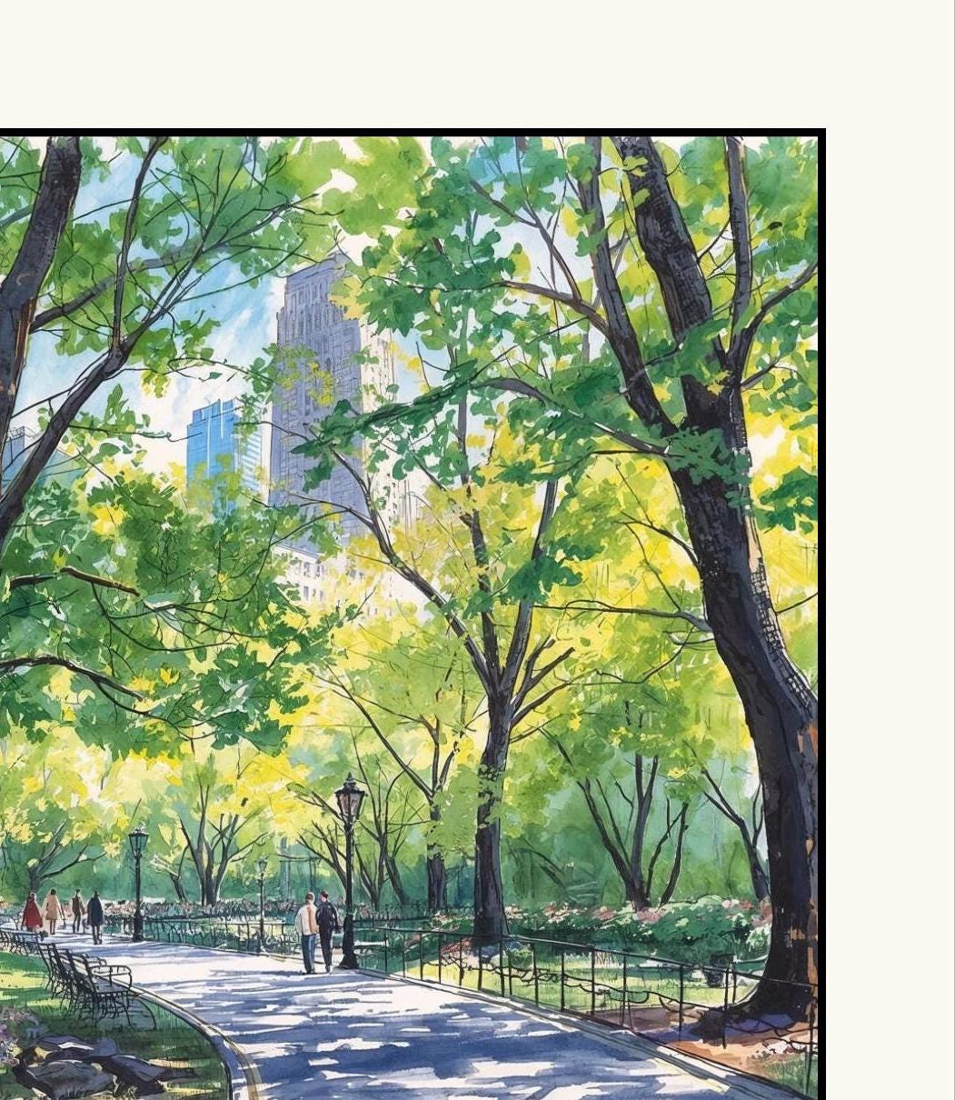 New York Central Park Art Print: NYC Travel Poster
