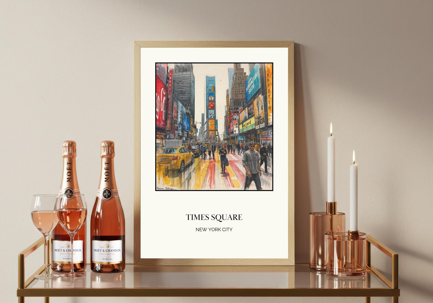 New York Times Square Art Print: NYC Travel Poster