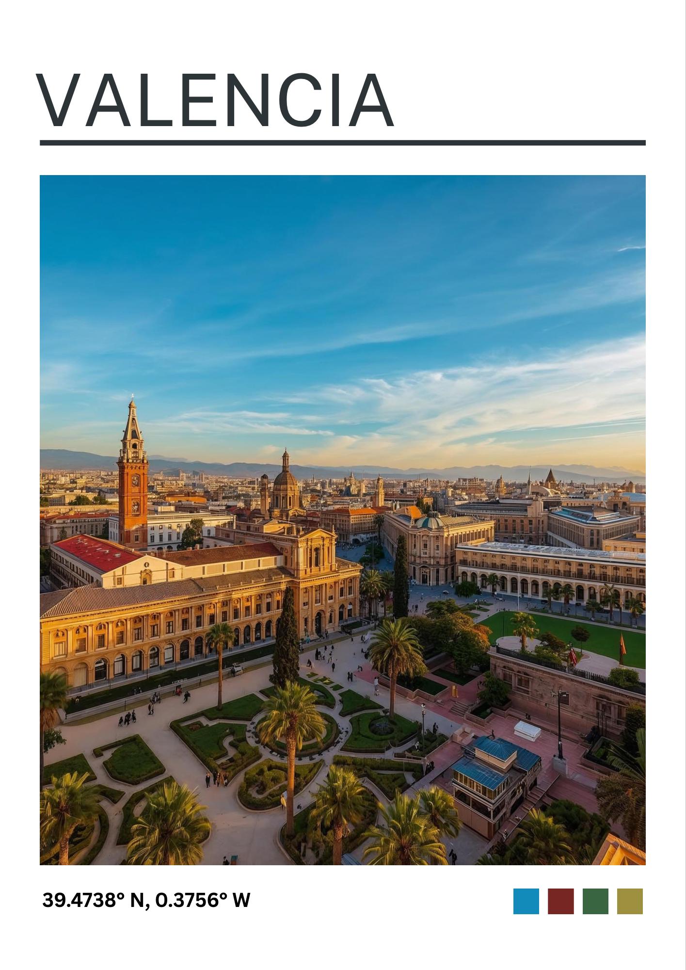 Valencia Art Print:  Vienna Travel Poster, Spain
