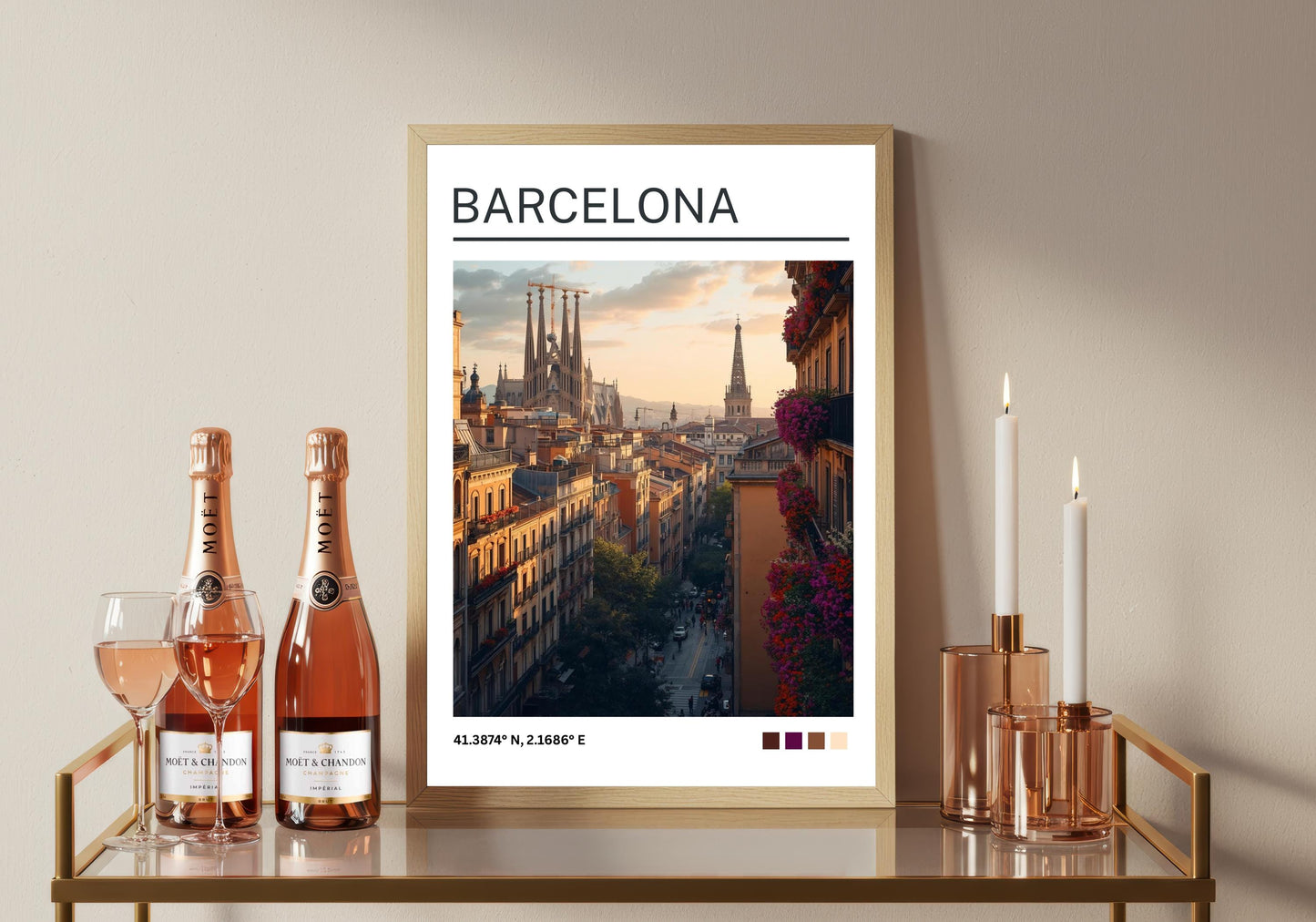 Barcelona Art Print:  Barcelona Travel Poster, Spain