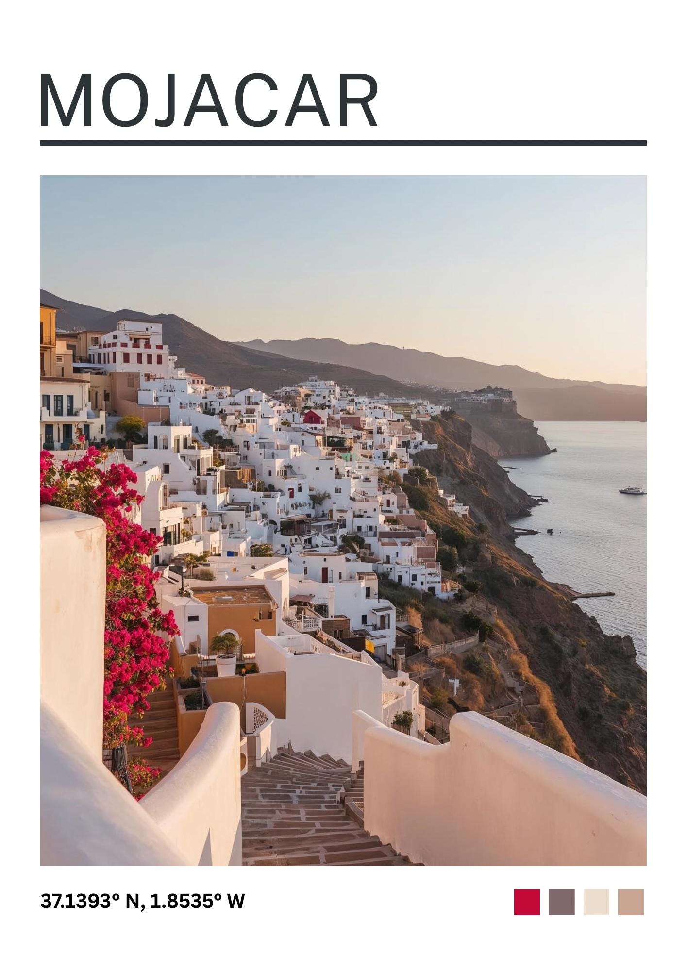 Mojacar Art Print:  Mojacar Travel Poster, Spain