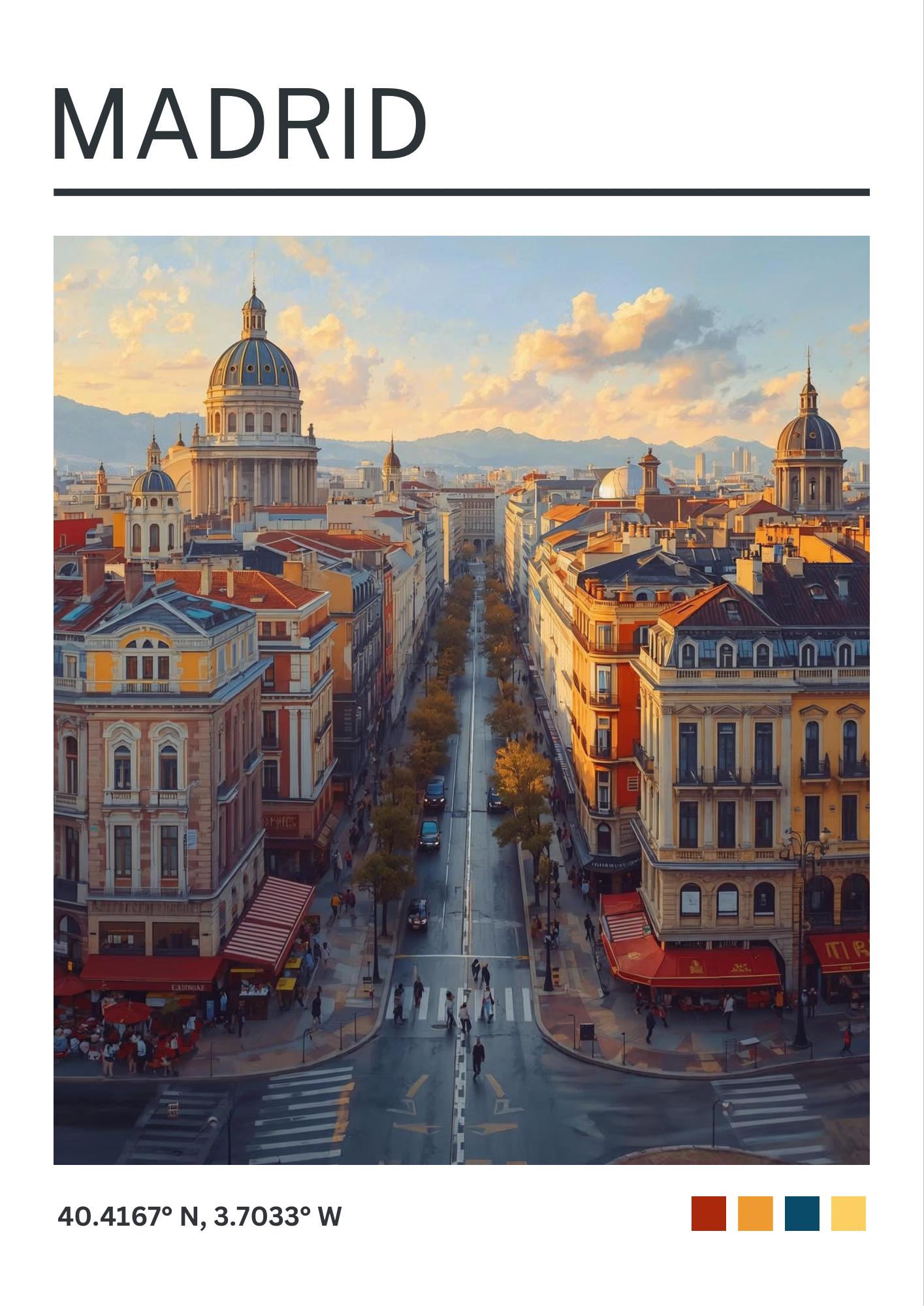 Madrid Art Print:  Madrid Travel Poster, Spain