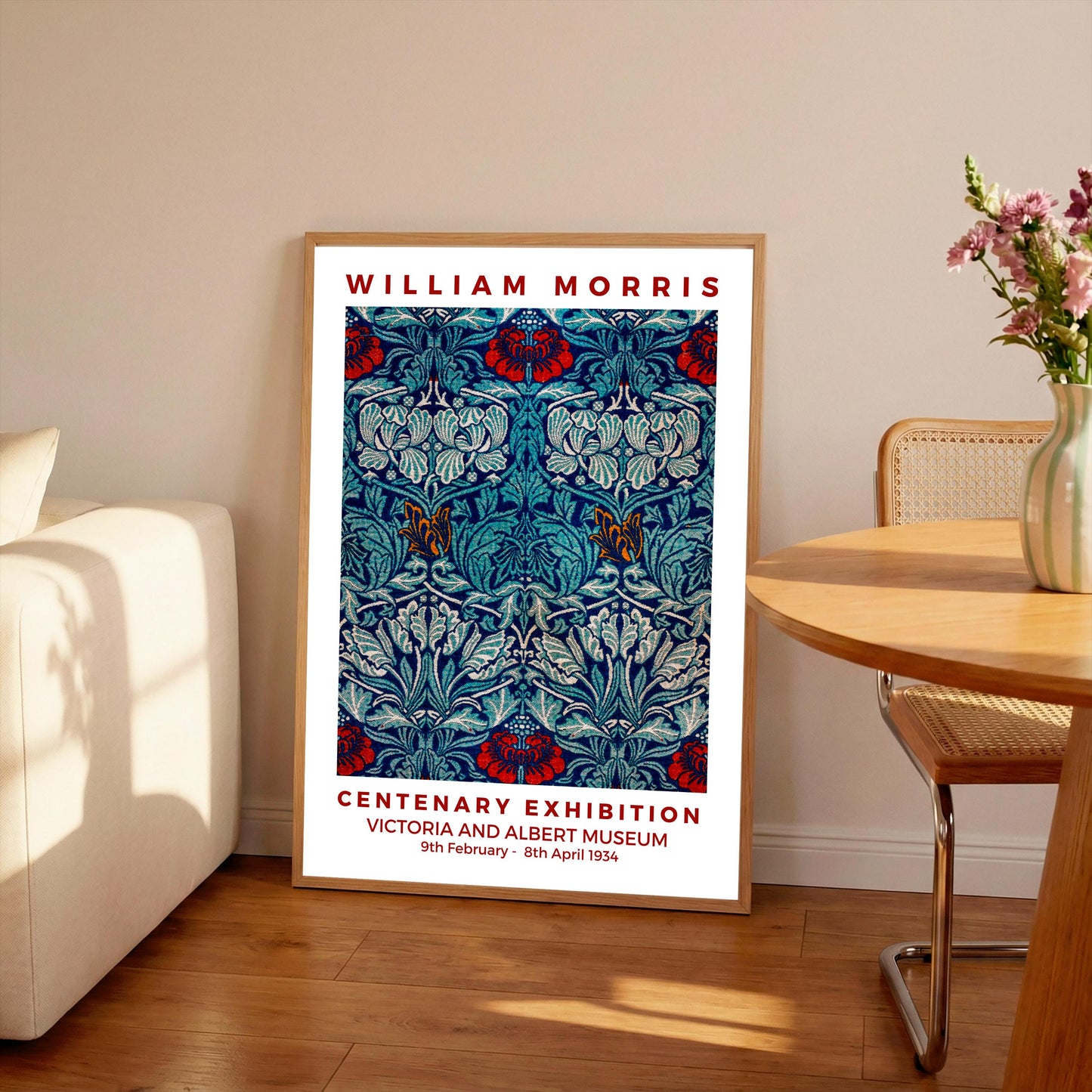 William Morris Tulip & Rose Print: Art Nouveau Floral Wall Art