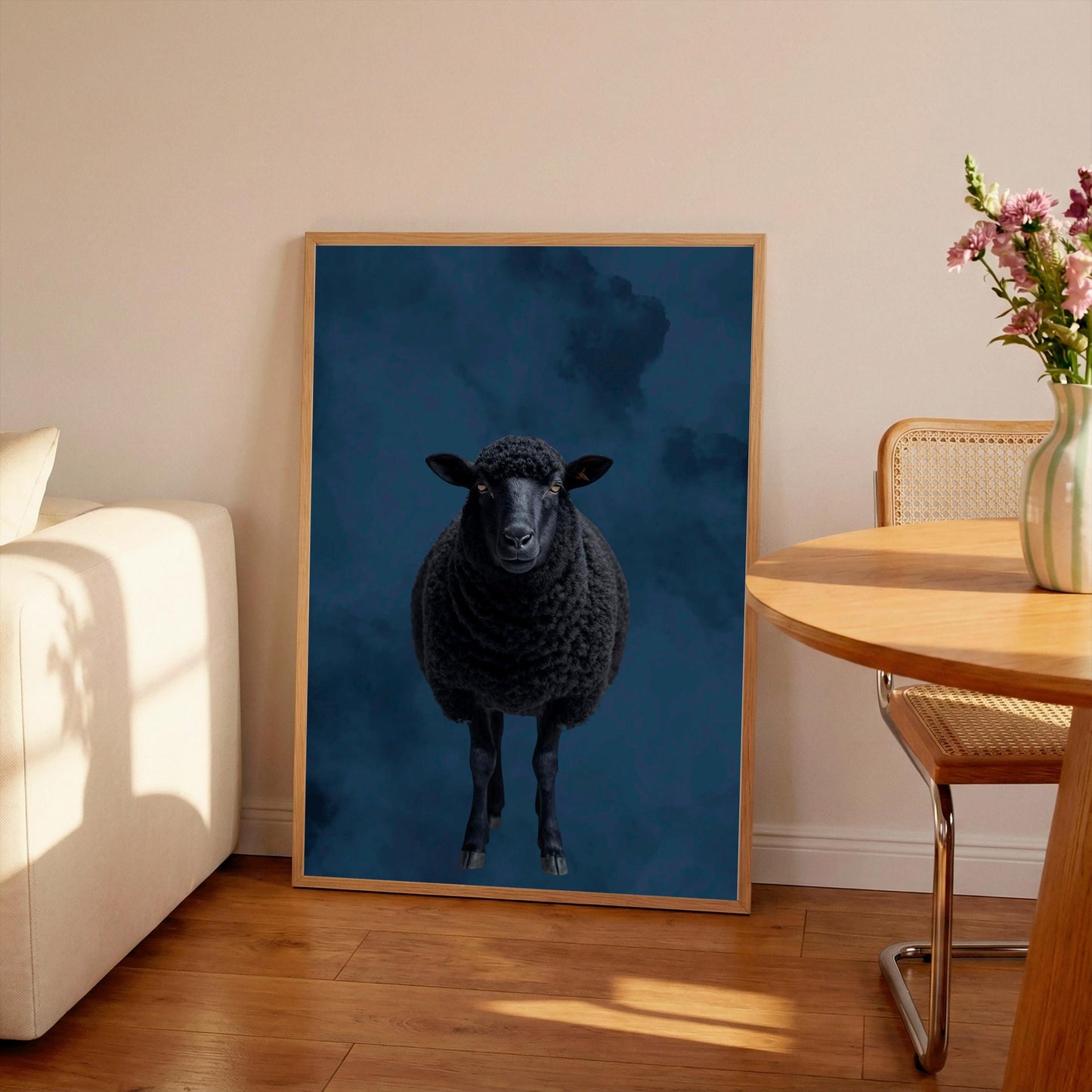 Black Sheep Art Print: Moody Charcoal Silhouette, Gallery Wall Decor