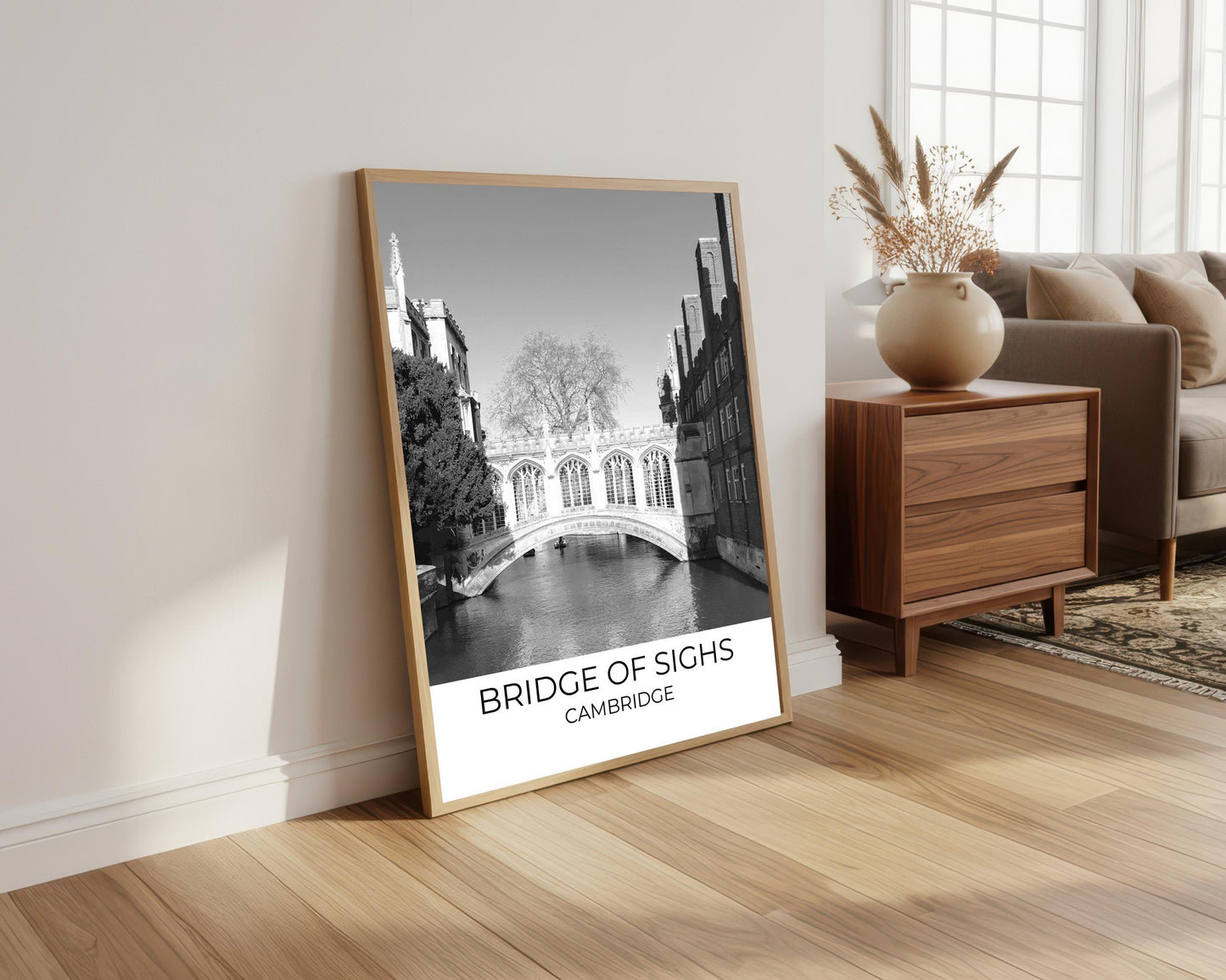 Bridge of Sighs, Cambridge: Black and White Photography Print