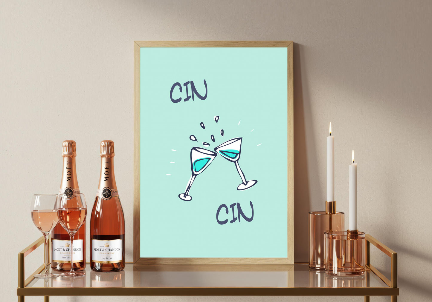 Cheers Wine Print: Retro Kitchen Wall Art