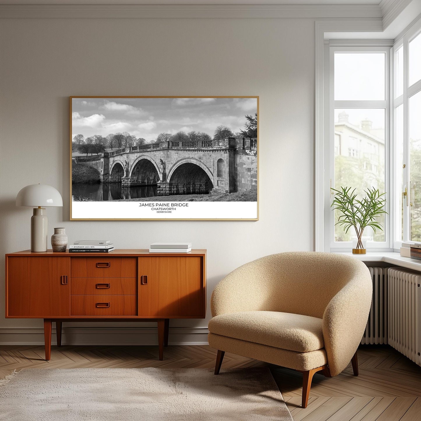 James Paine Bridge Photography Print: Chatsworth, Derbyshire Wall Art