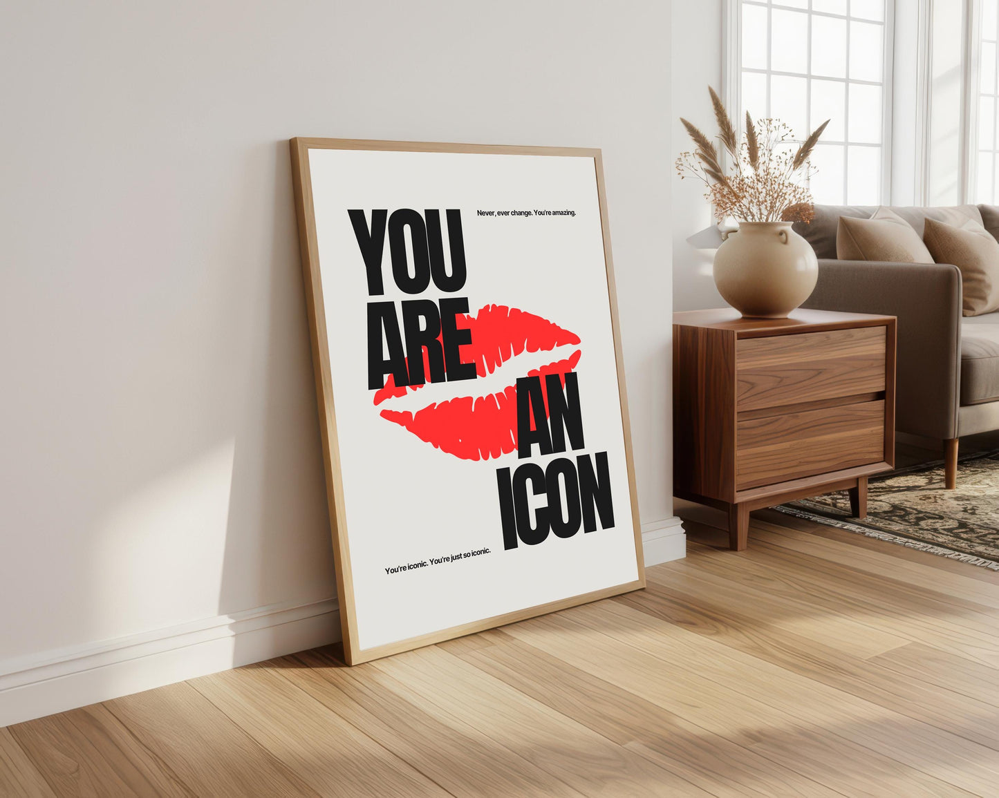 You Are An Icon Print, Typography Poster, Hallway Art