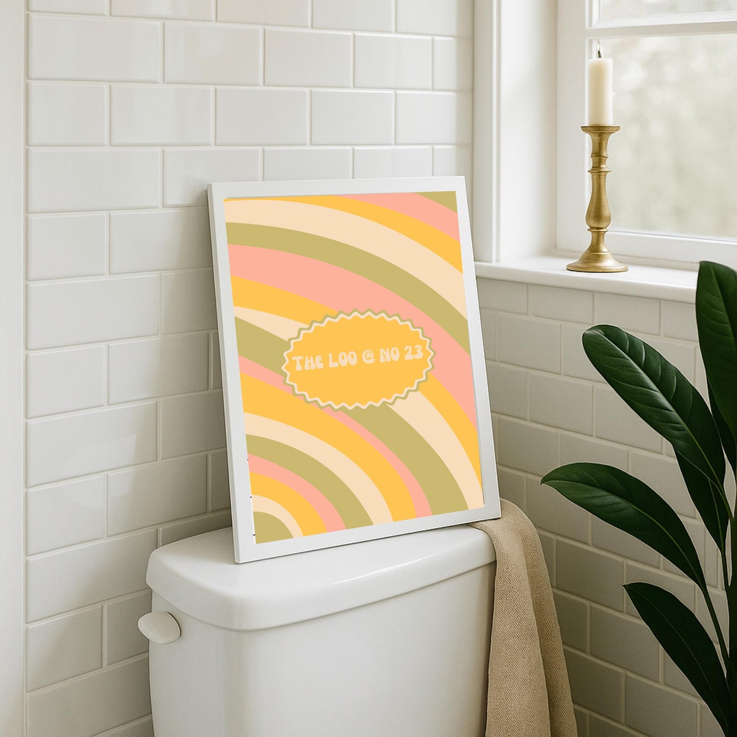 Personalized Bathroom Print: Retro Floral Loo Poster