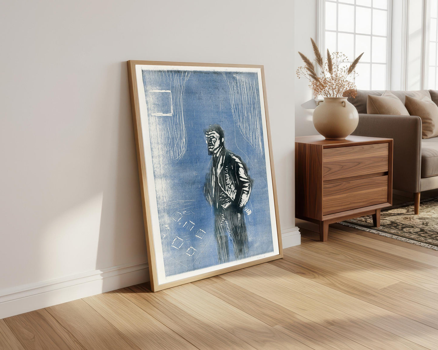 Edvard Munch Self Portrait Lithograph Print: Vintage Wall Art
