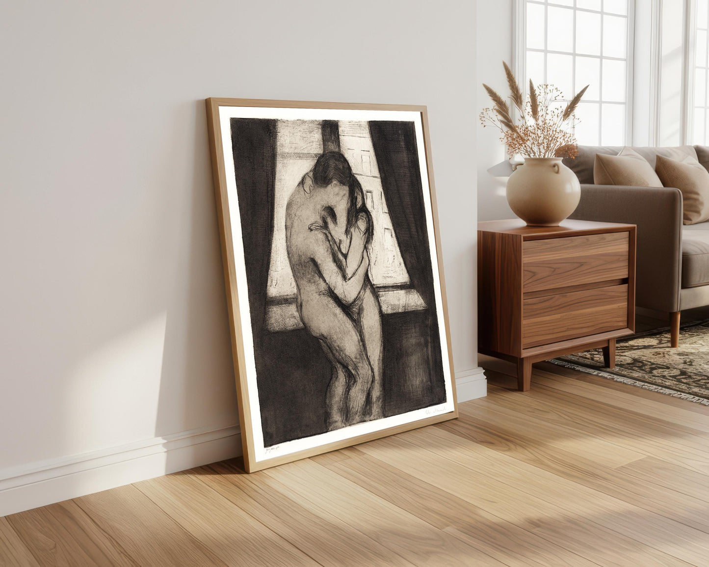 Edvard Munch The Kiss Print: Vintage Lithograph Wall Art