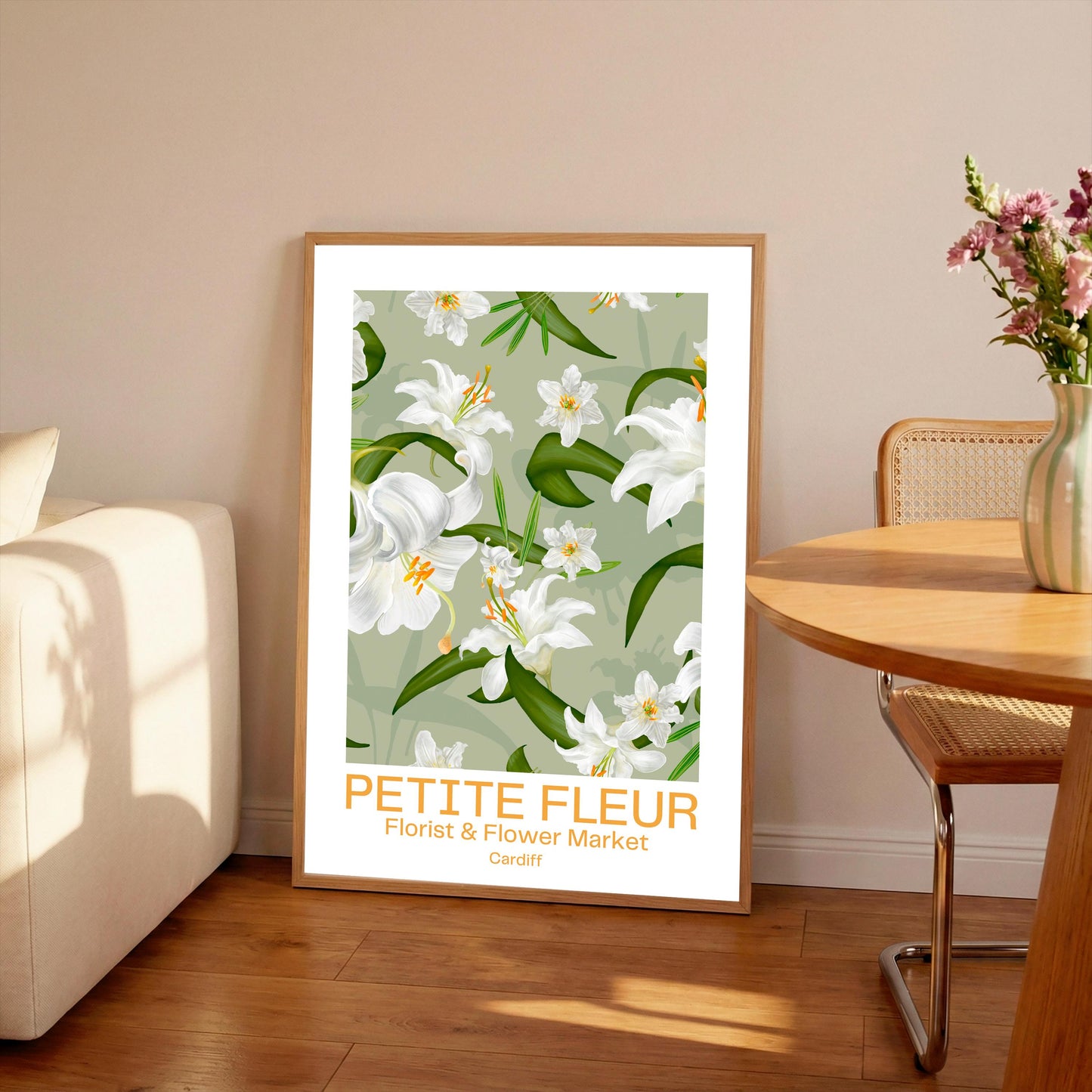 Petite Fleur Flower Market Print: Personalized Home Town Art