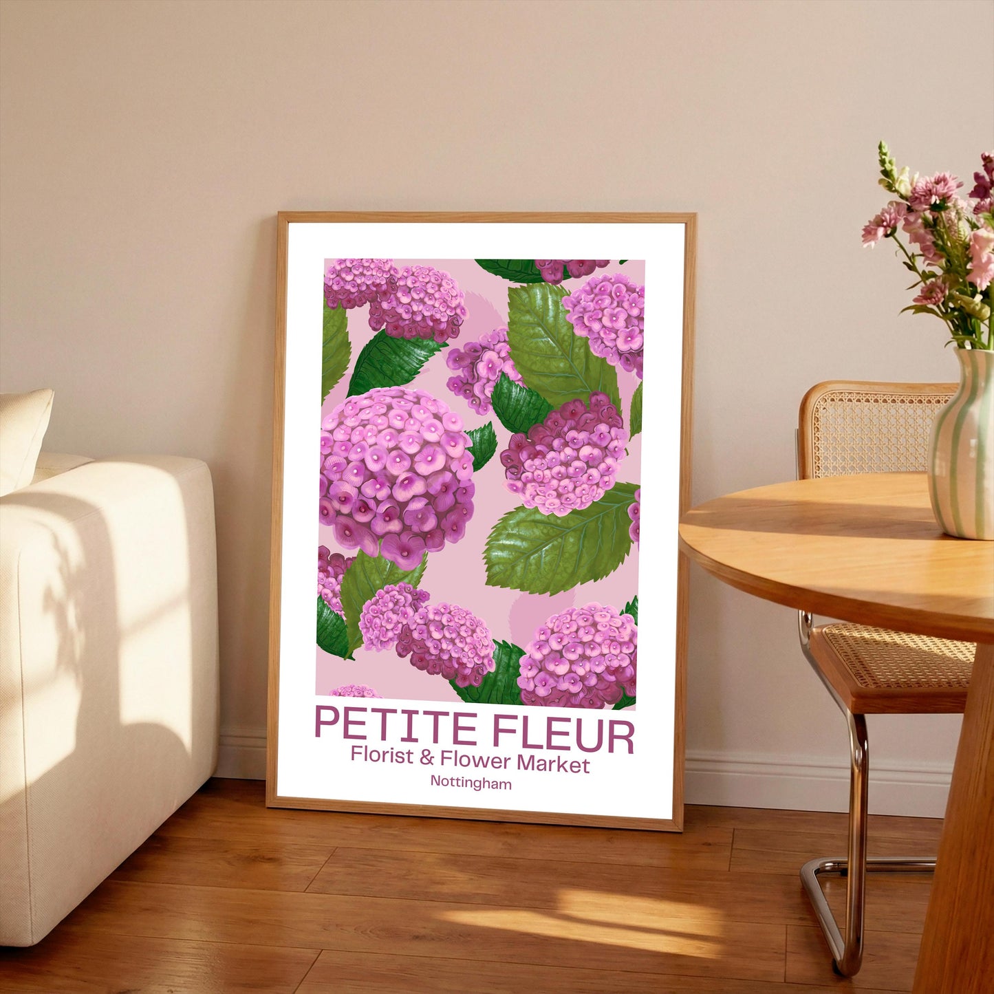 Floral Market Art Print: Personalized Home Town Flower Poster