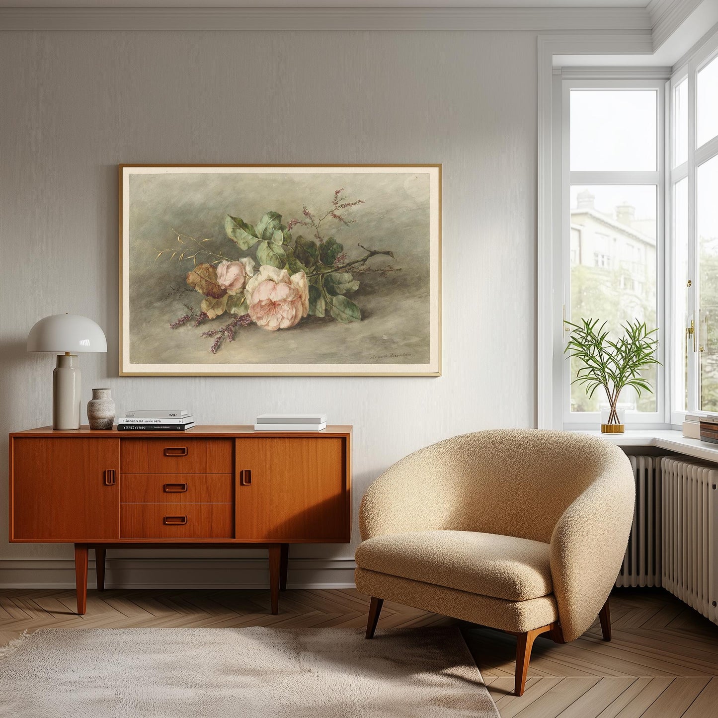 Vintage Rose Art Print by Margaretha Roosenboom