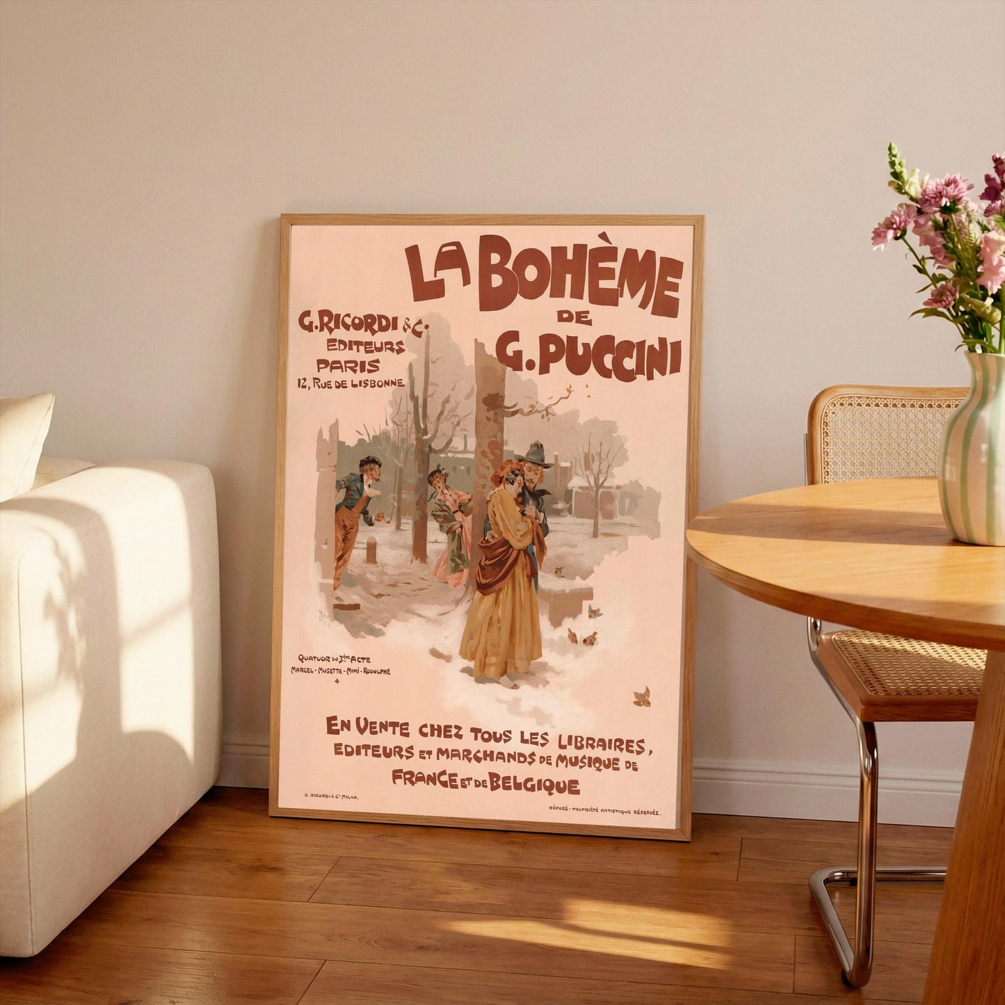 La Boheme Opera Vintage Poster: Puccini, French Art Print