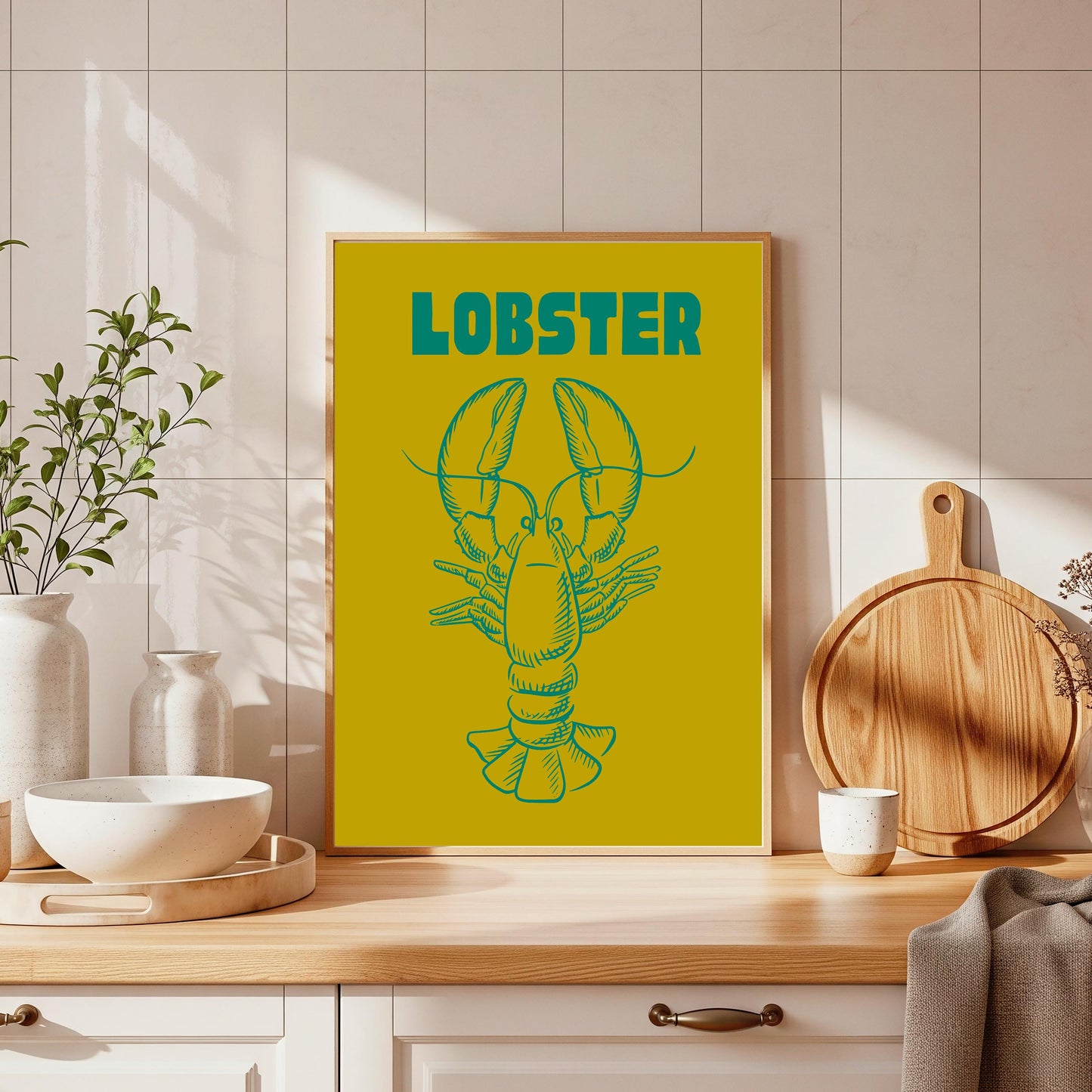 Lobster Kitchen Print: Retro Pop Art Poster