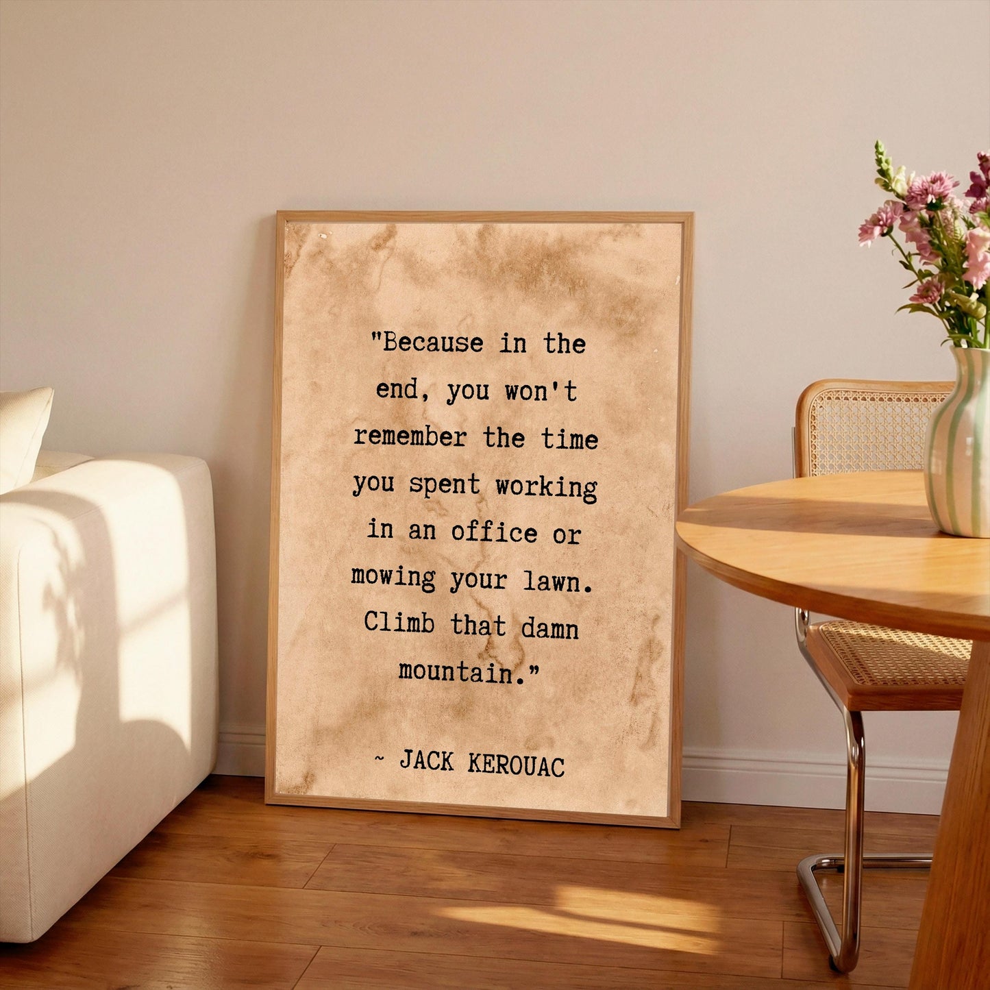 Jack Kerouac Quote Print: Climb That Mountain, Inspirational Wall Art