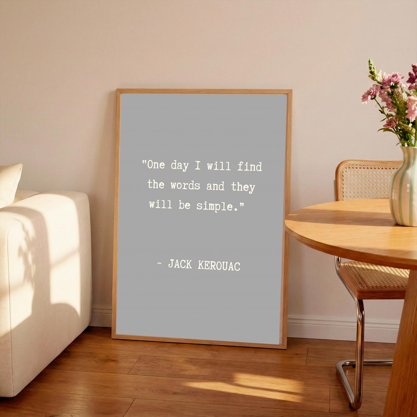 Jack Kerouac Quote Print: Simple Words Typography Wall Art