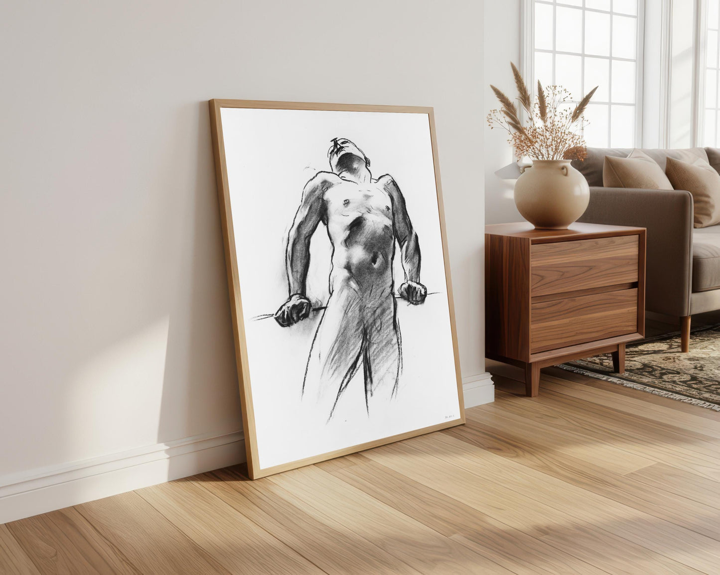 John Singer Sargent Nude Art Print, Male Figure Drawing