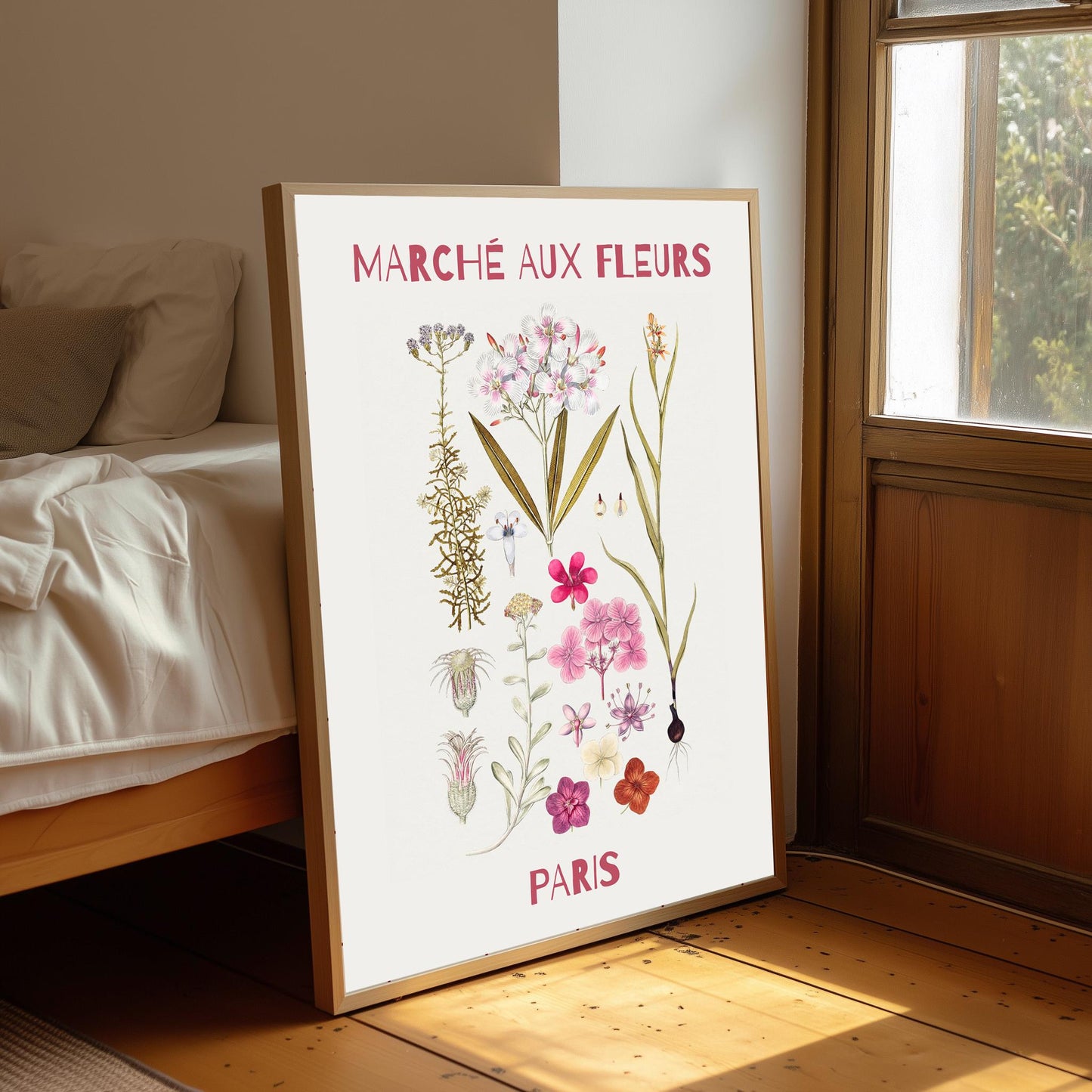 Marché aux Fleurs Print: Vintage Parisian Flower Market Art