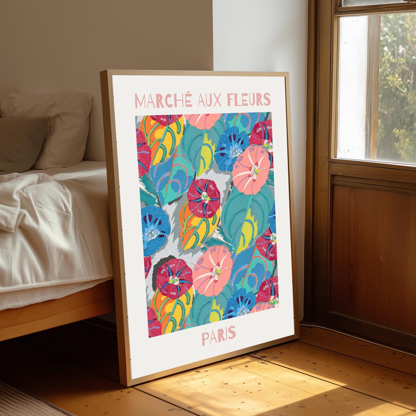 Marché aux Fleurs Vintage Print: Paris Flower Market Wall Art
