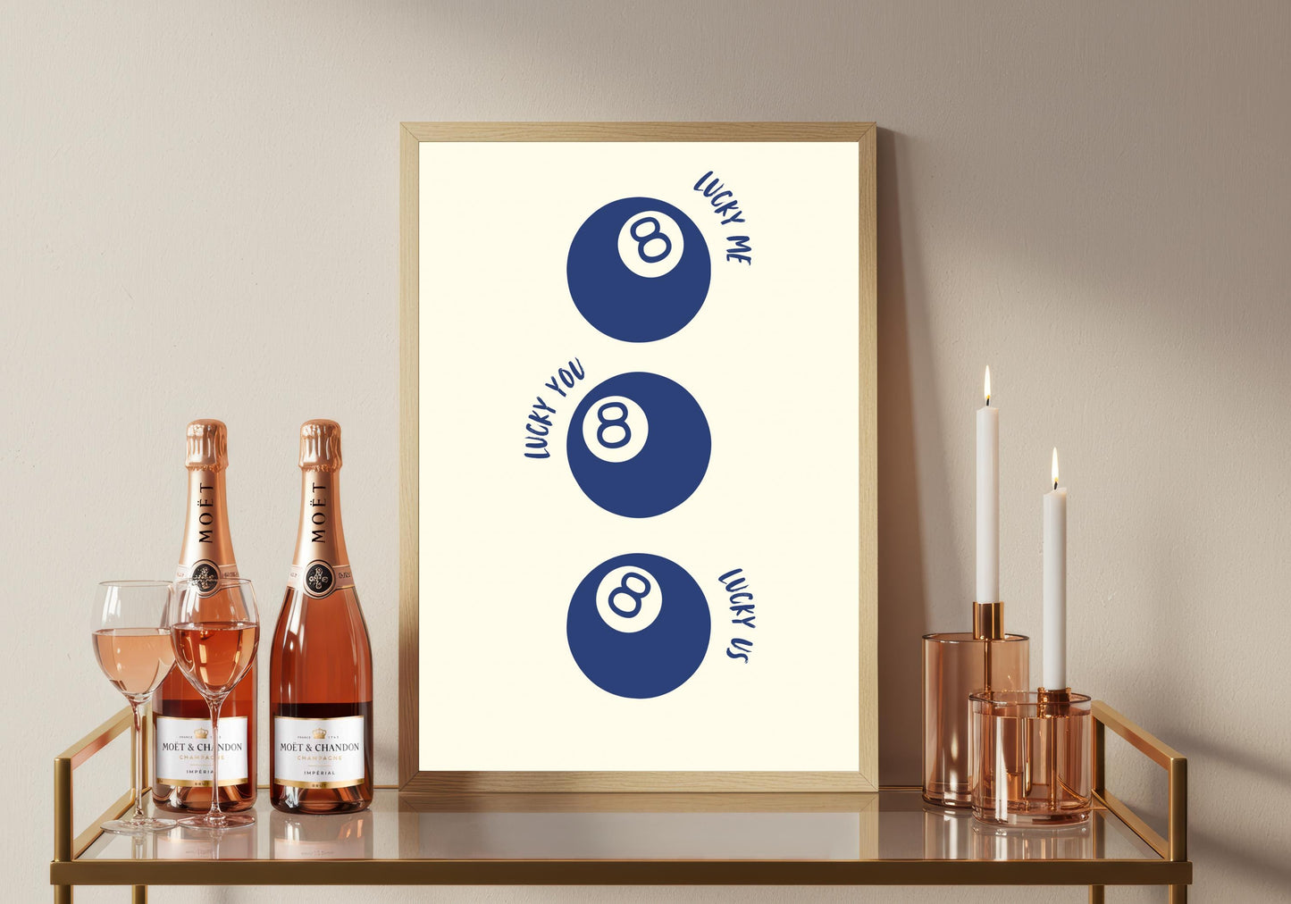 Lucky No 8 Snooker Ball Print: Retro Minimalist Wall Art
