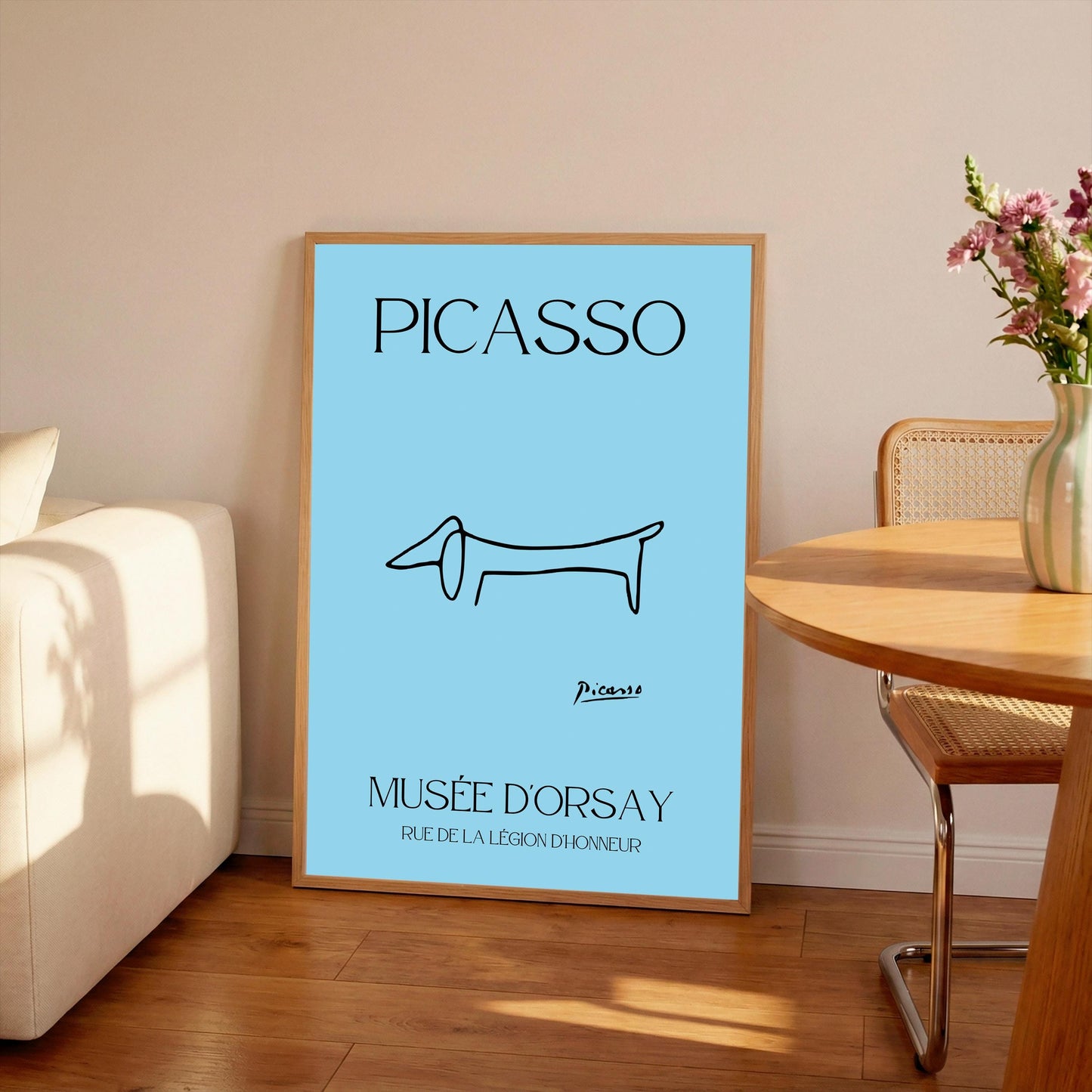 Picasso Dachshund Print: Vintage Line Drawing Dog Art