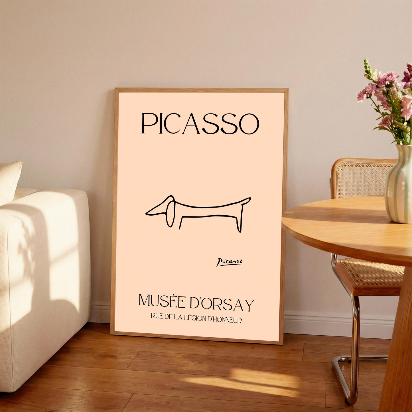 Picasso Dachshund Print: Vintage Line Drawing Dog Art