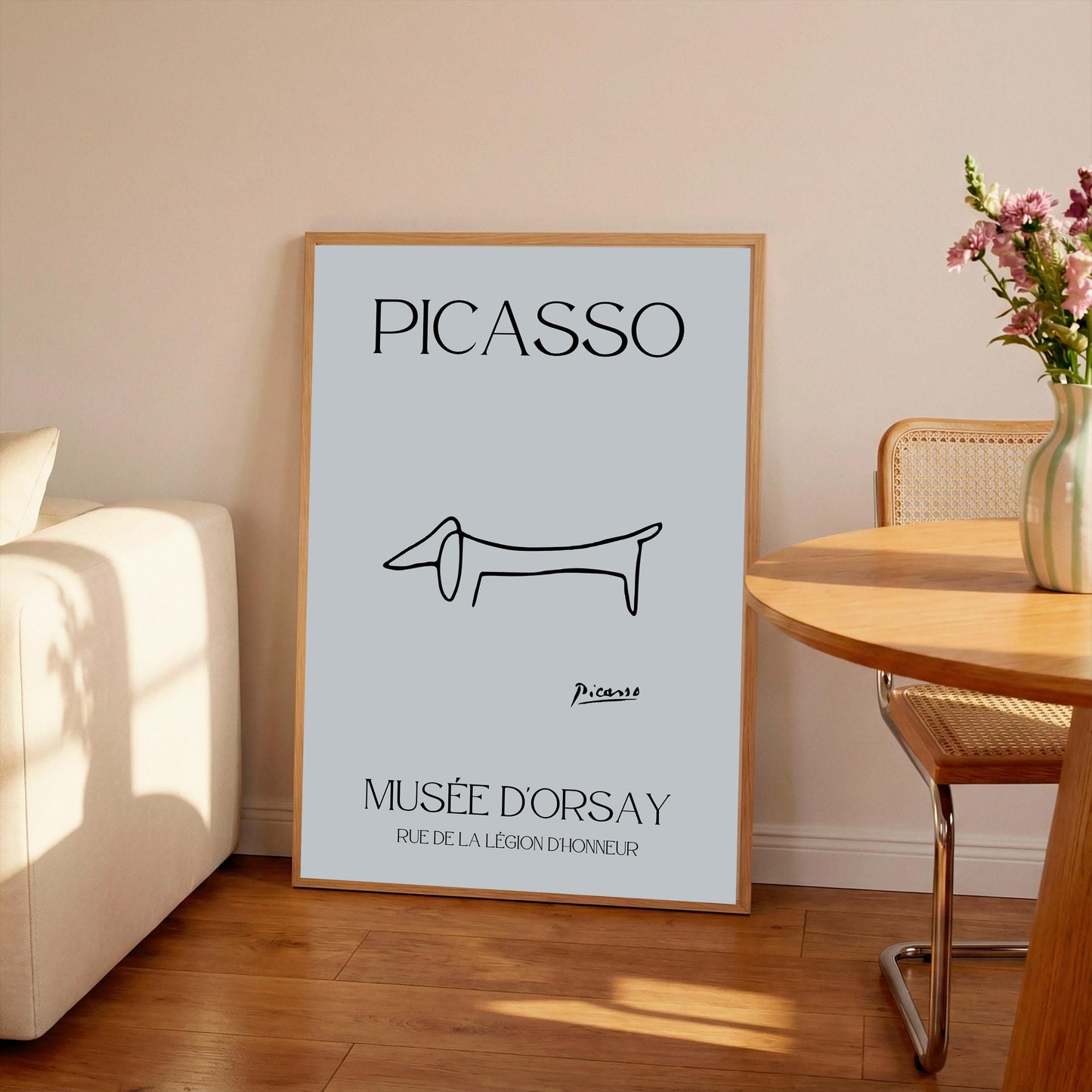Picasso Dachshund Print: Vintage Line Drawing Dog Art