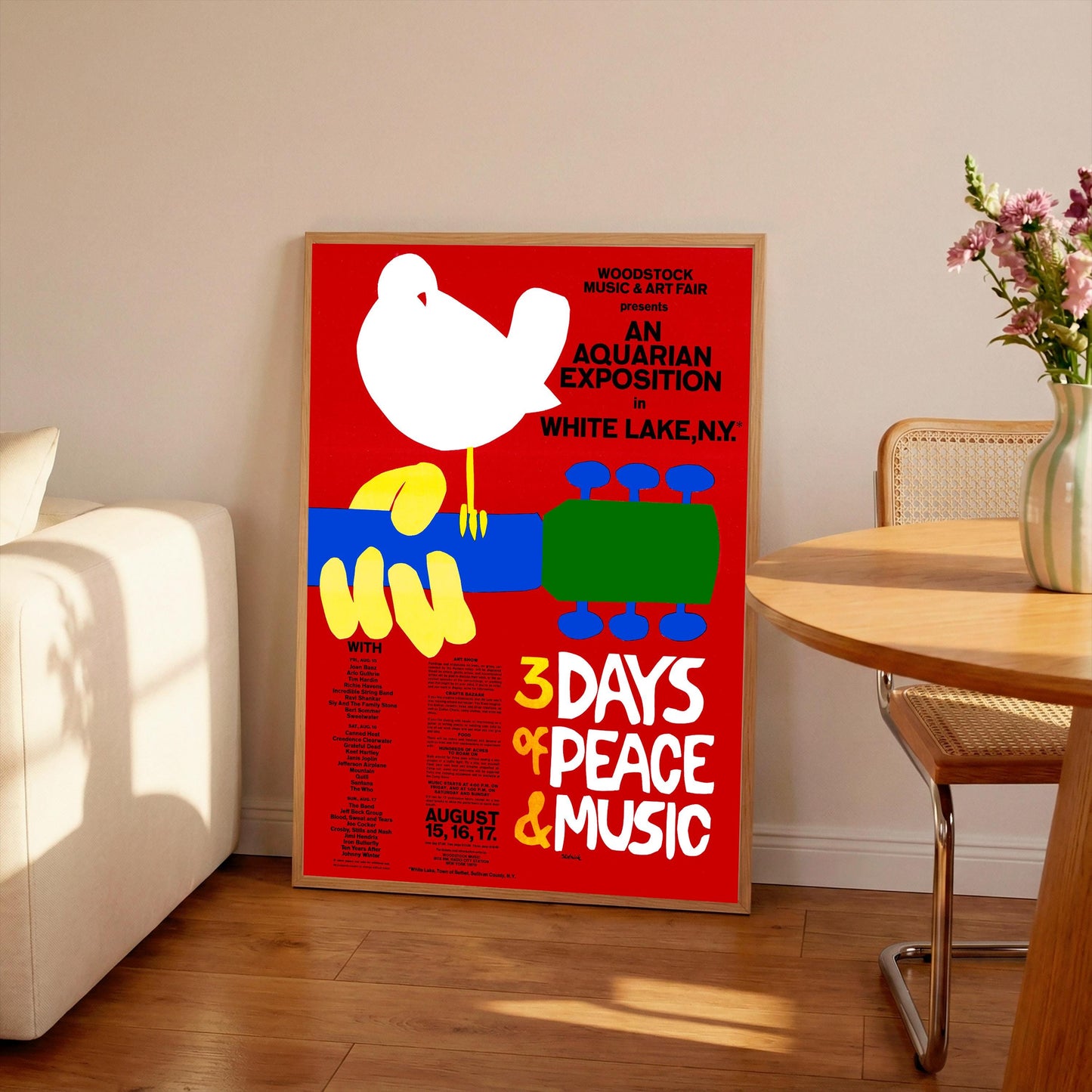 Woodstock 1969 Poster: Vintage Style Music Fair Print