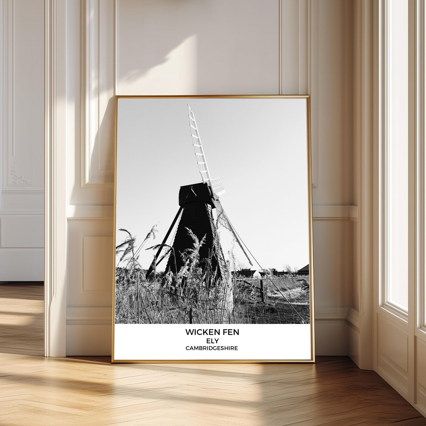 Wicken Fen Photography Print: Black and White Landscape Wall Art