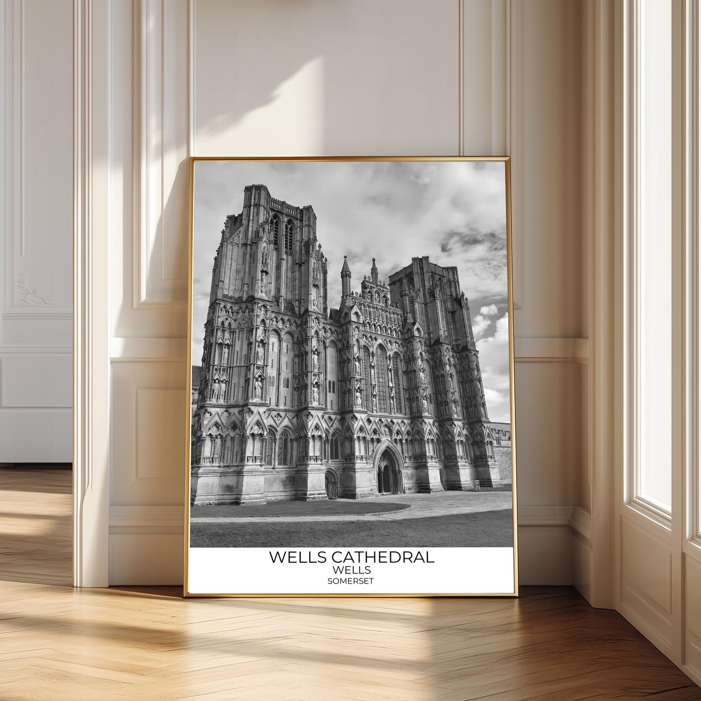 Wells Cathedral Print: Somerset Black and White Photography Wall Art
