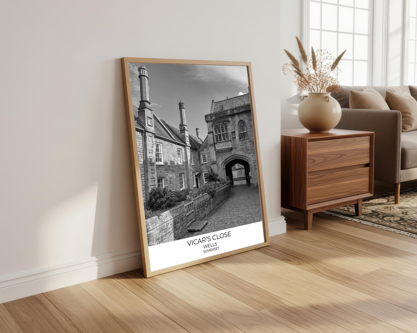 Vicar's Close, Wells, Somerset - Black and White Photography Print