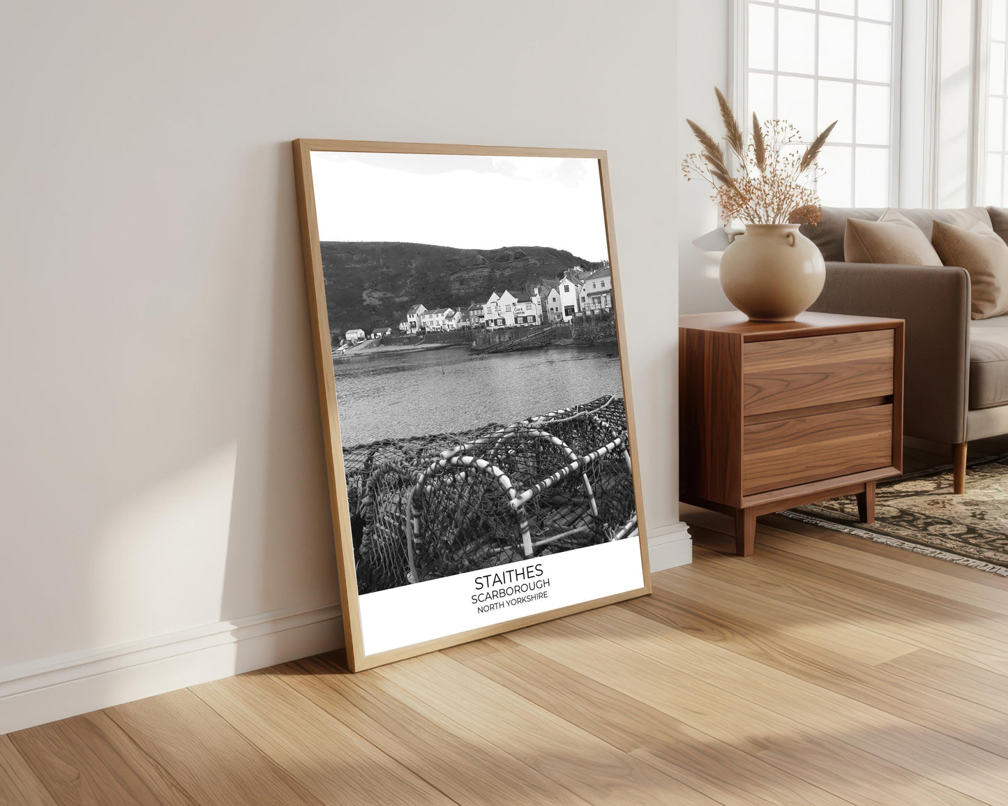 Staithes, North Yorkshire Photography Print: Black and White Gallery Wall Art