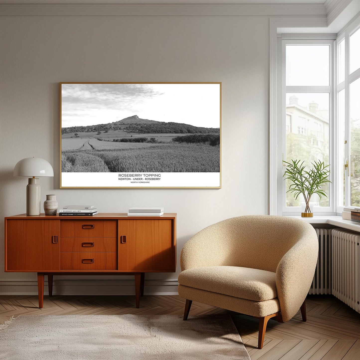 Roseberry Topping Photography Print: North Yorkshire Black and White Wall Art