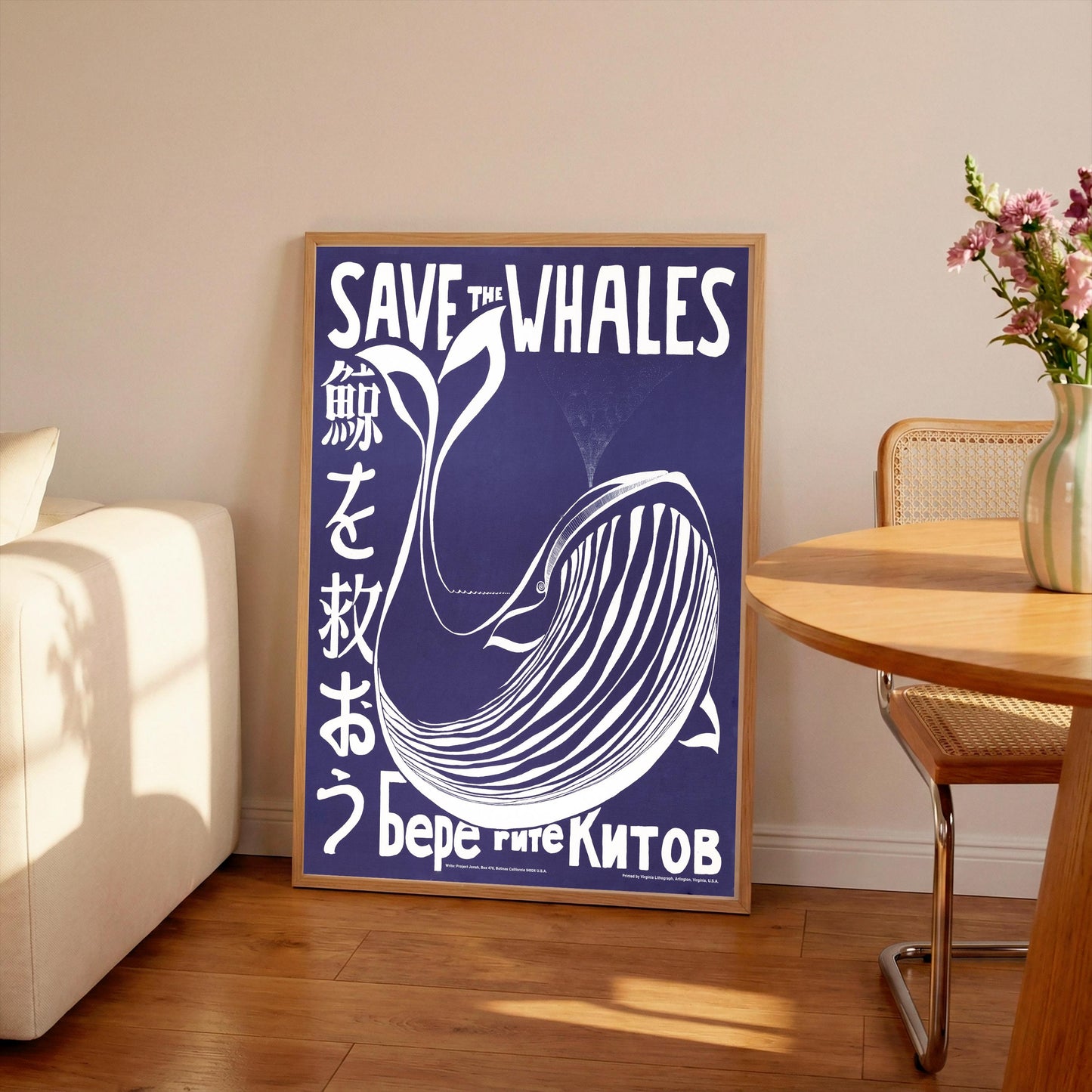 Save the Whales Vintage Exhibition Poster: Retro Wall Art