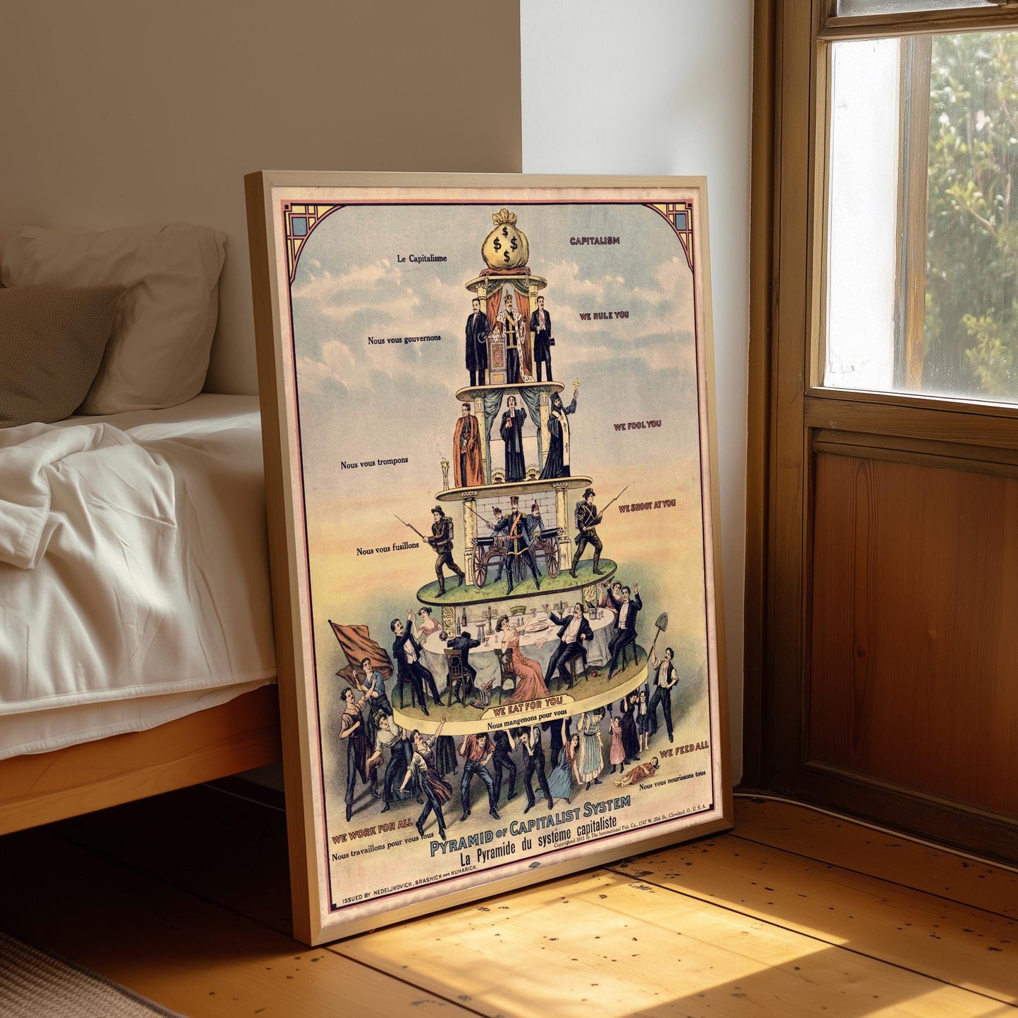 Pyramid of Capitalism Vintage Political Poster Print