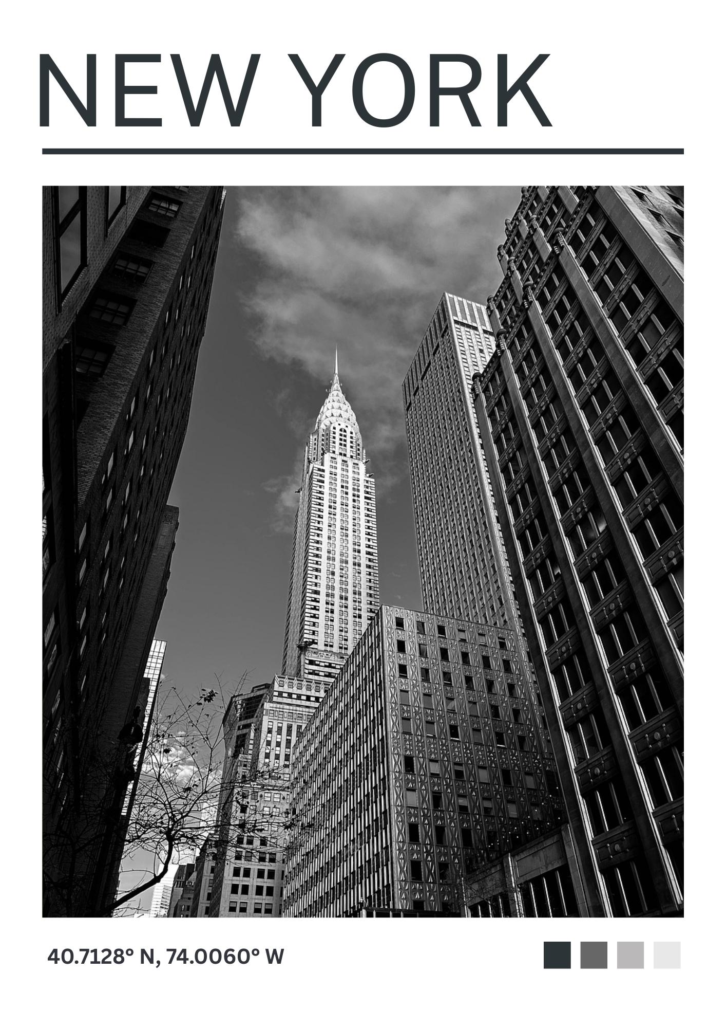 New York EmpireState Art Print: NYC Travel Poster