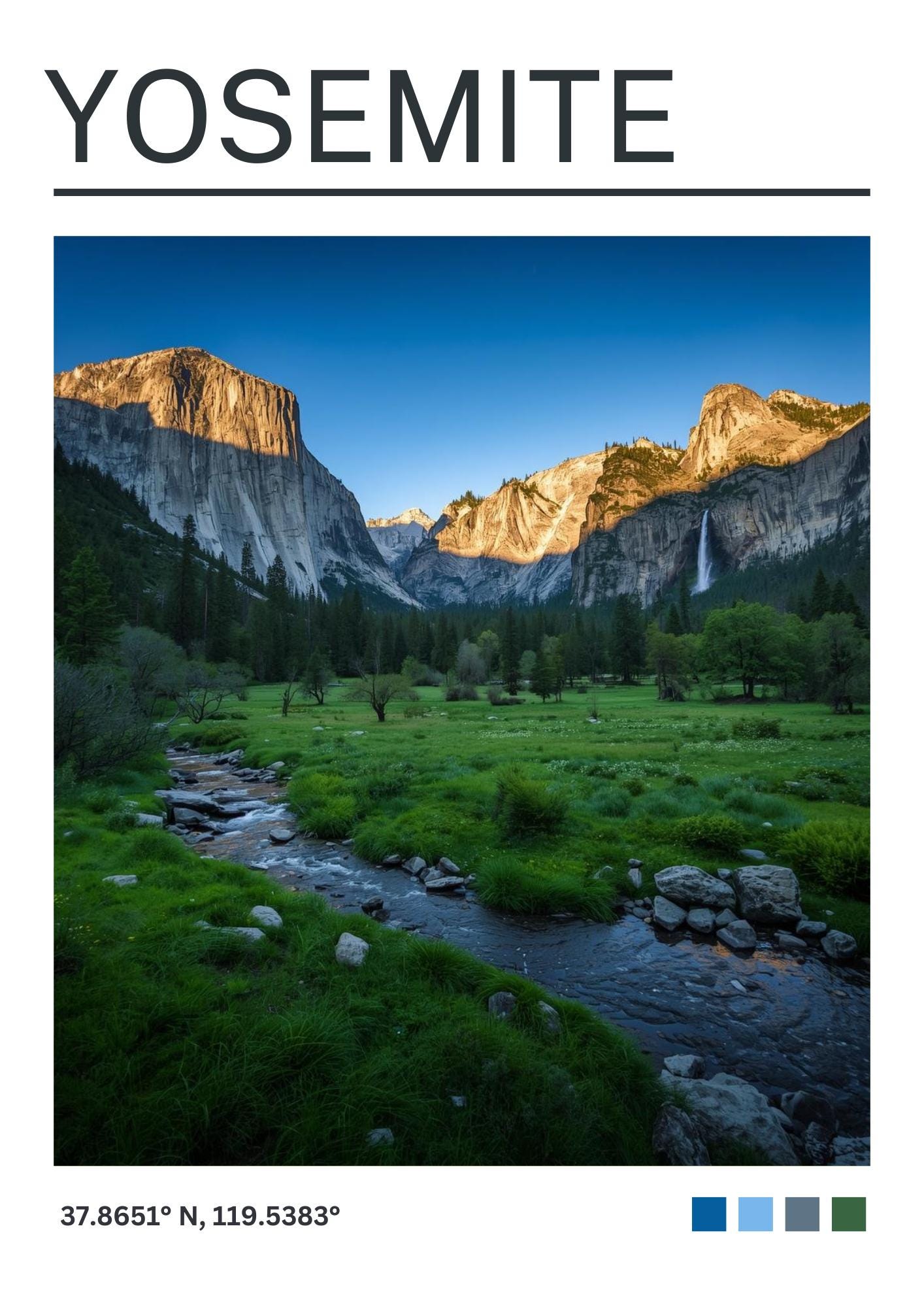 Yosemite National Park Art Print: Satin Travel Poster