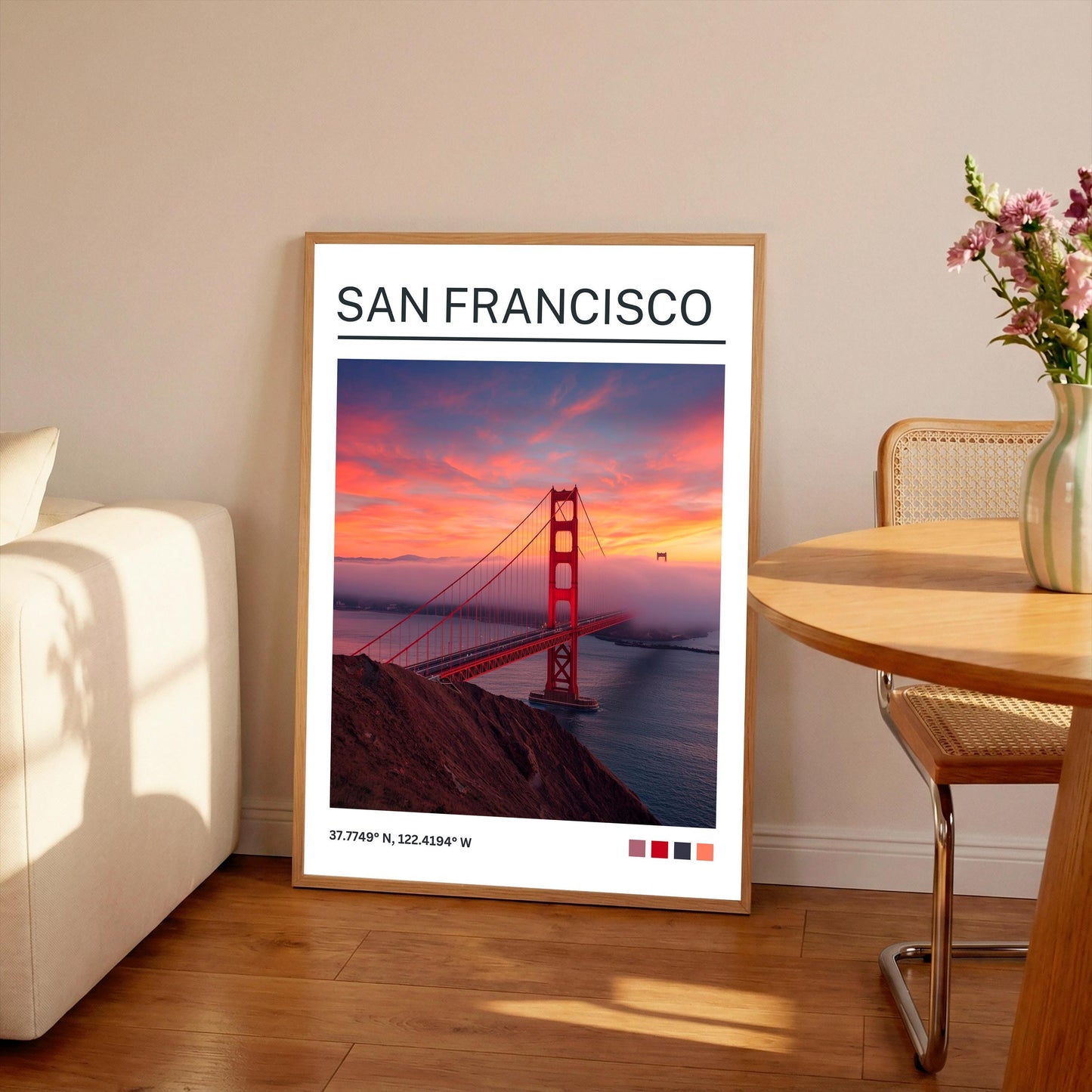 San Francisco Golden Gate Bridge Art Print, SF Travel Poster