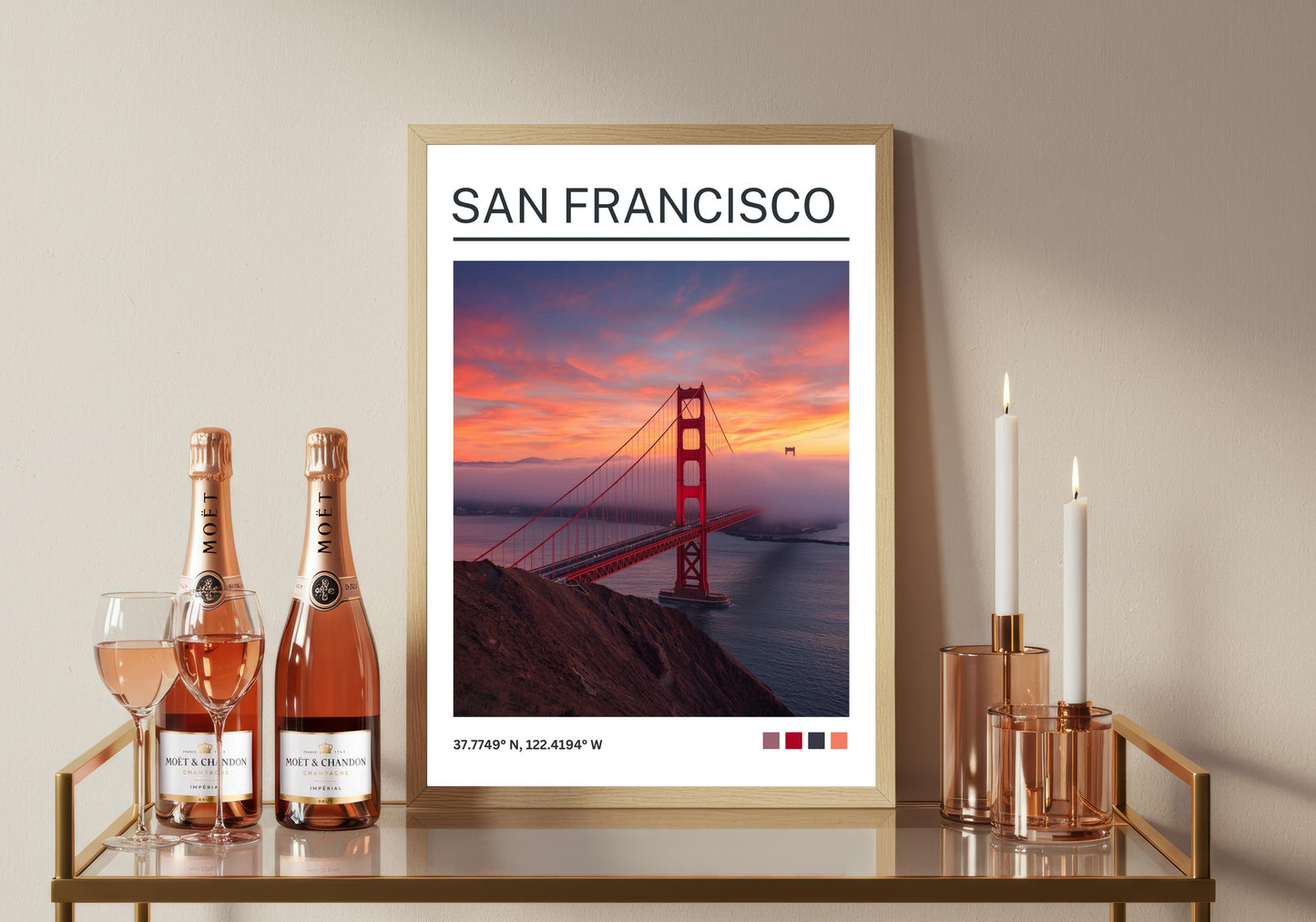 San Francisco Golden Gate Bridge Art Print, SF Travel Poster