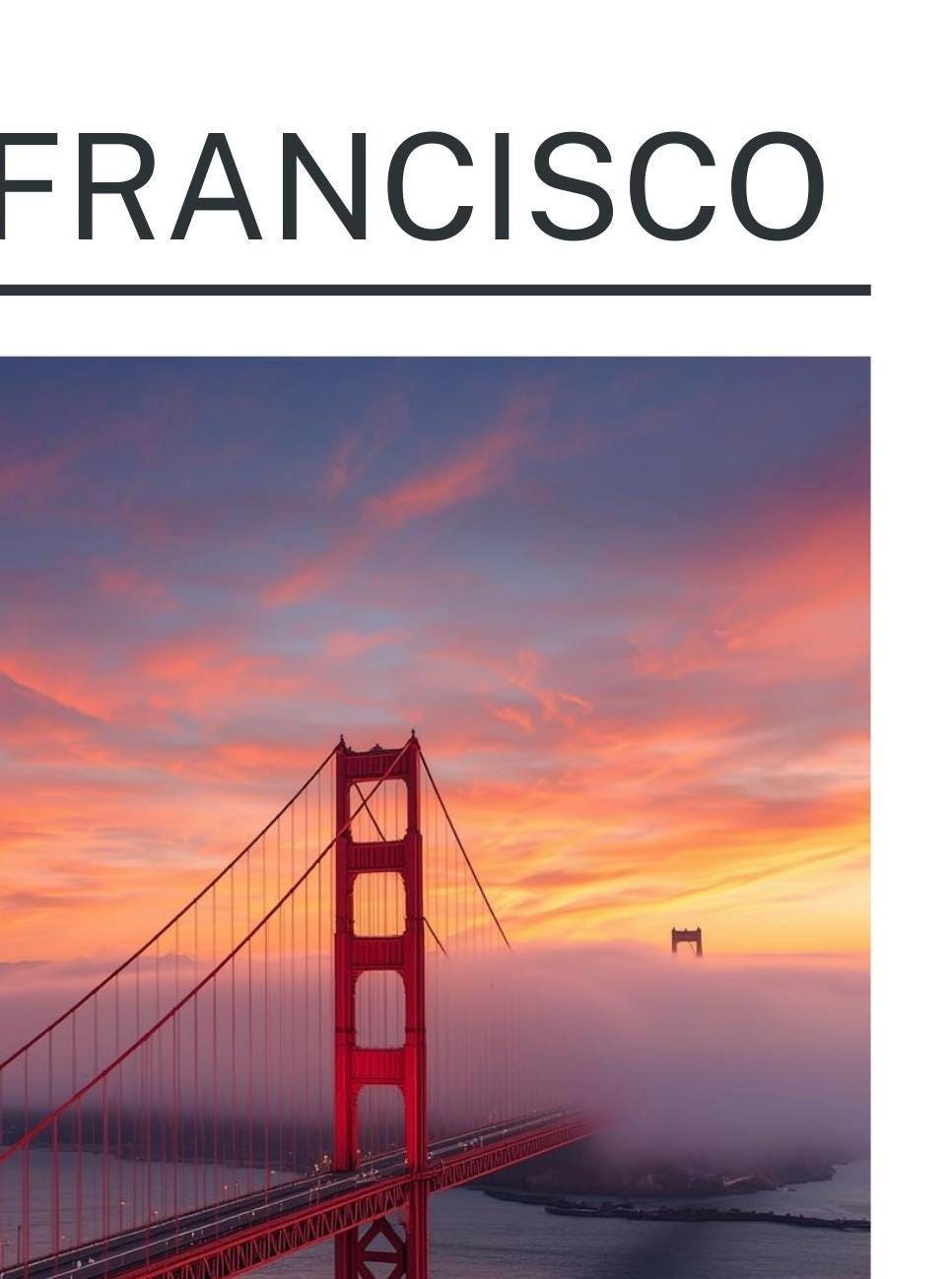 San Francisco Golden Gate Bridge Art Print, SF Travel Poster