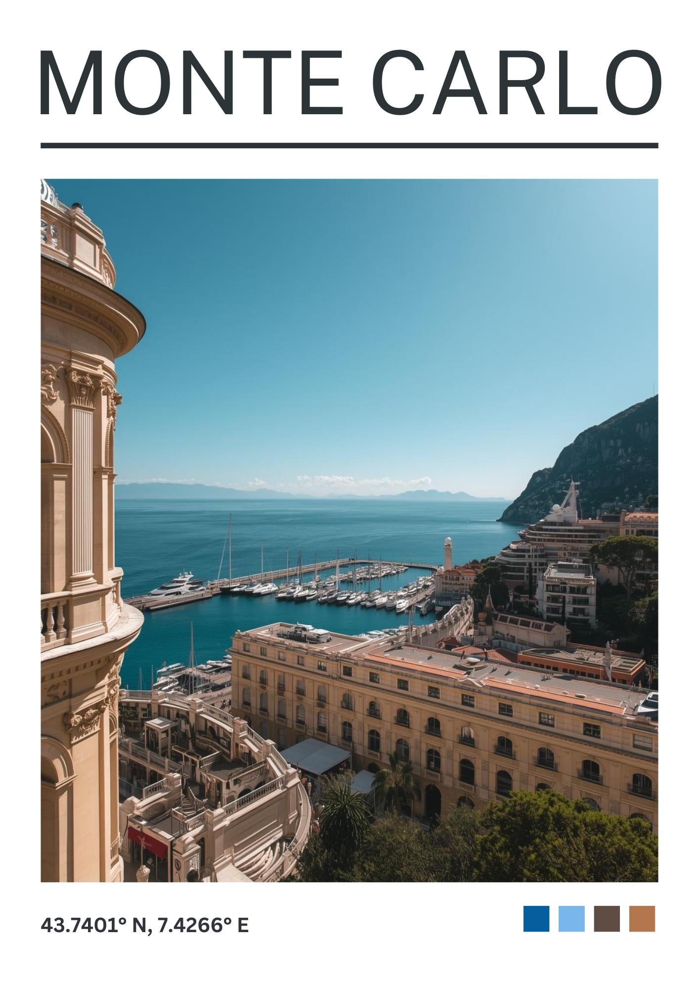 Monte Carlo Art Print: Vintage Travel Poster, South of France
