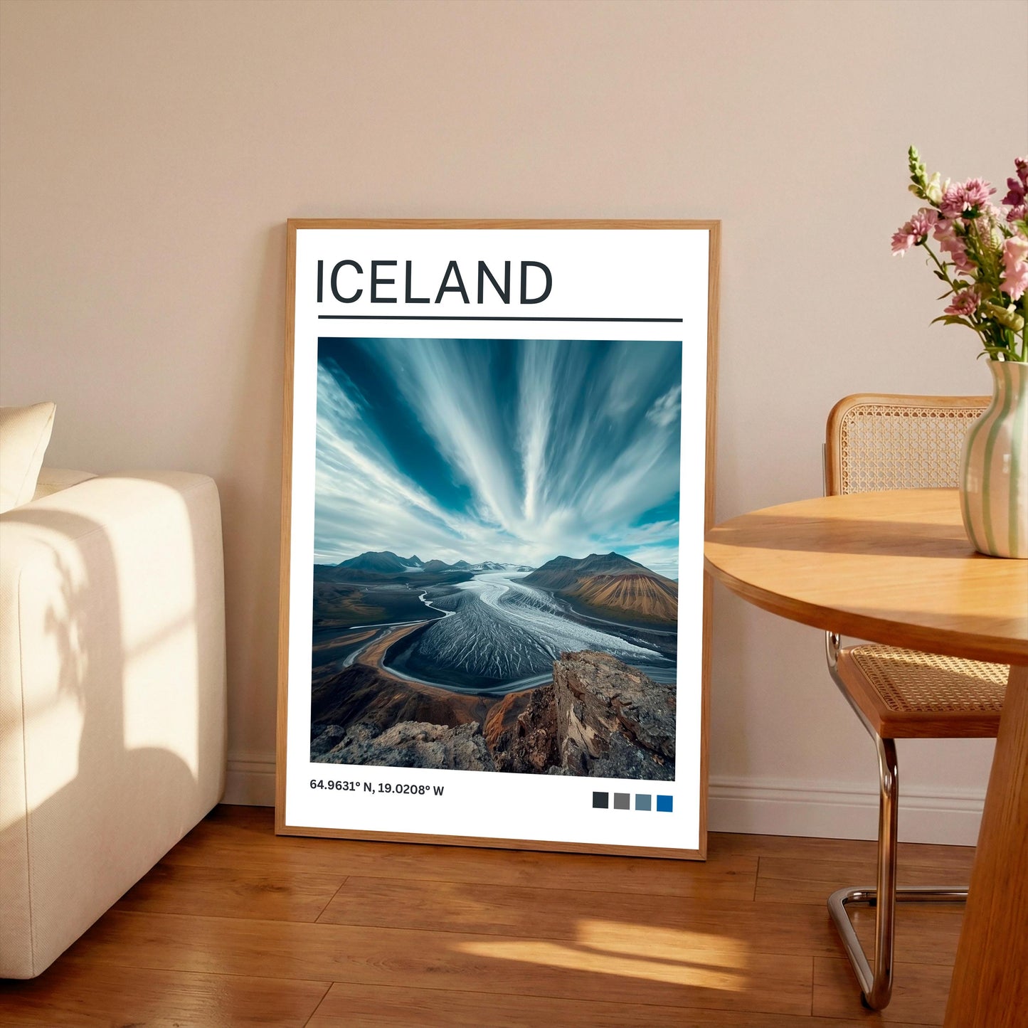 Iceland Art Print: Satin Travel Poster