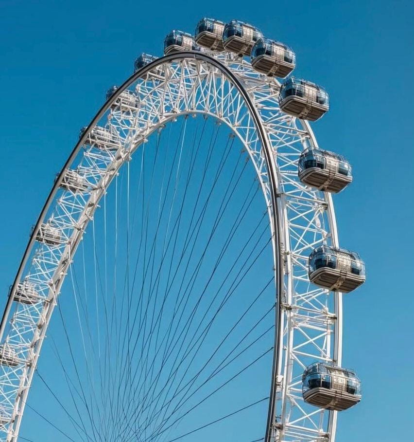 London Art Print: Satin Travel Poster, London Eye