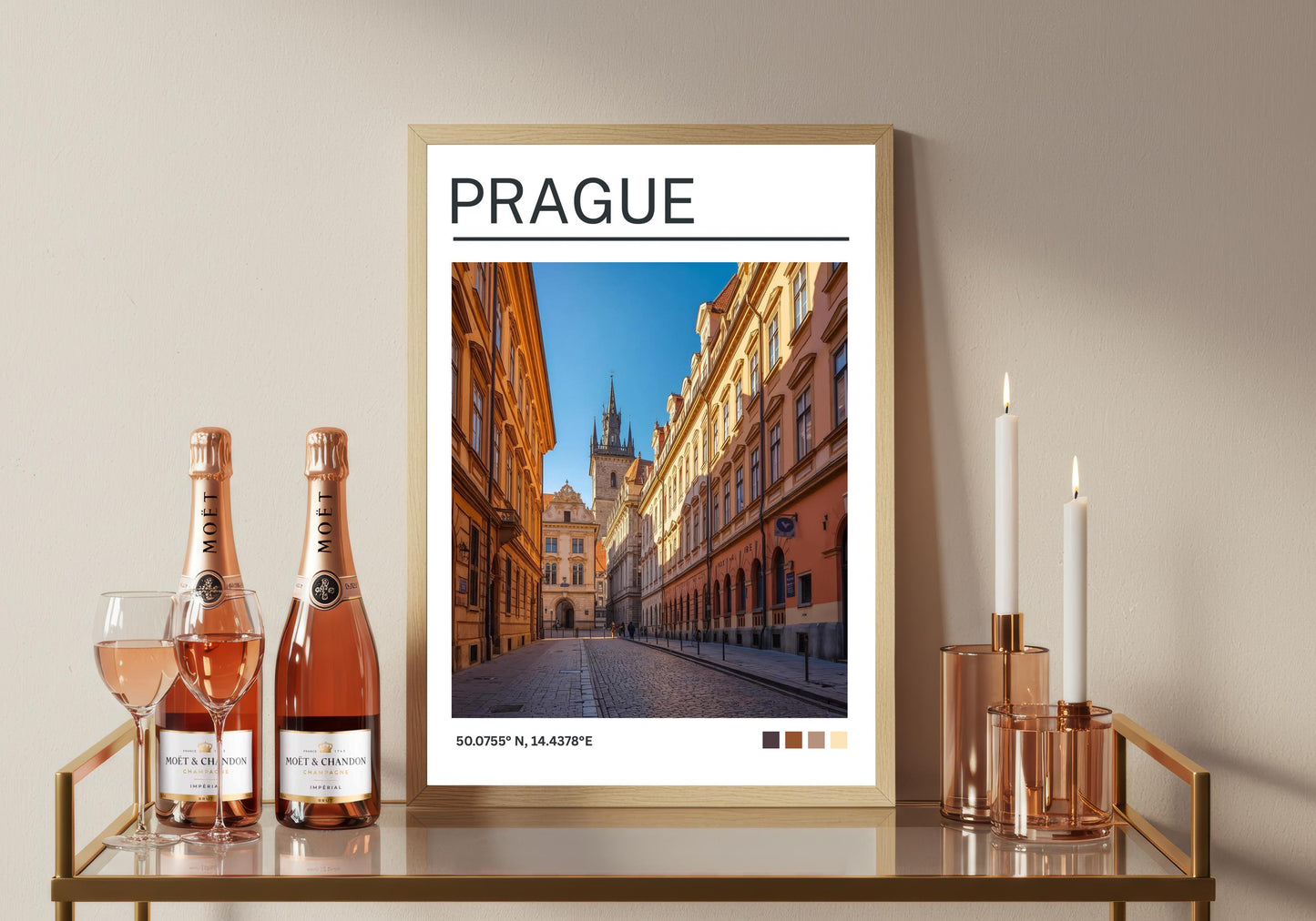 Prague Art Print: Prague Travel Poster, Czechoslovakia