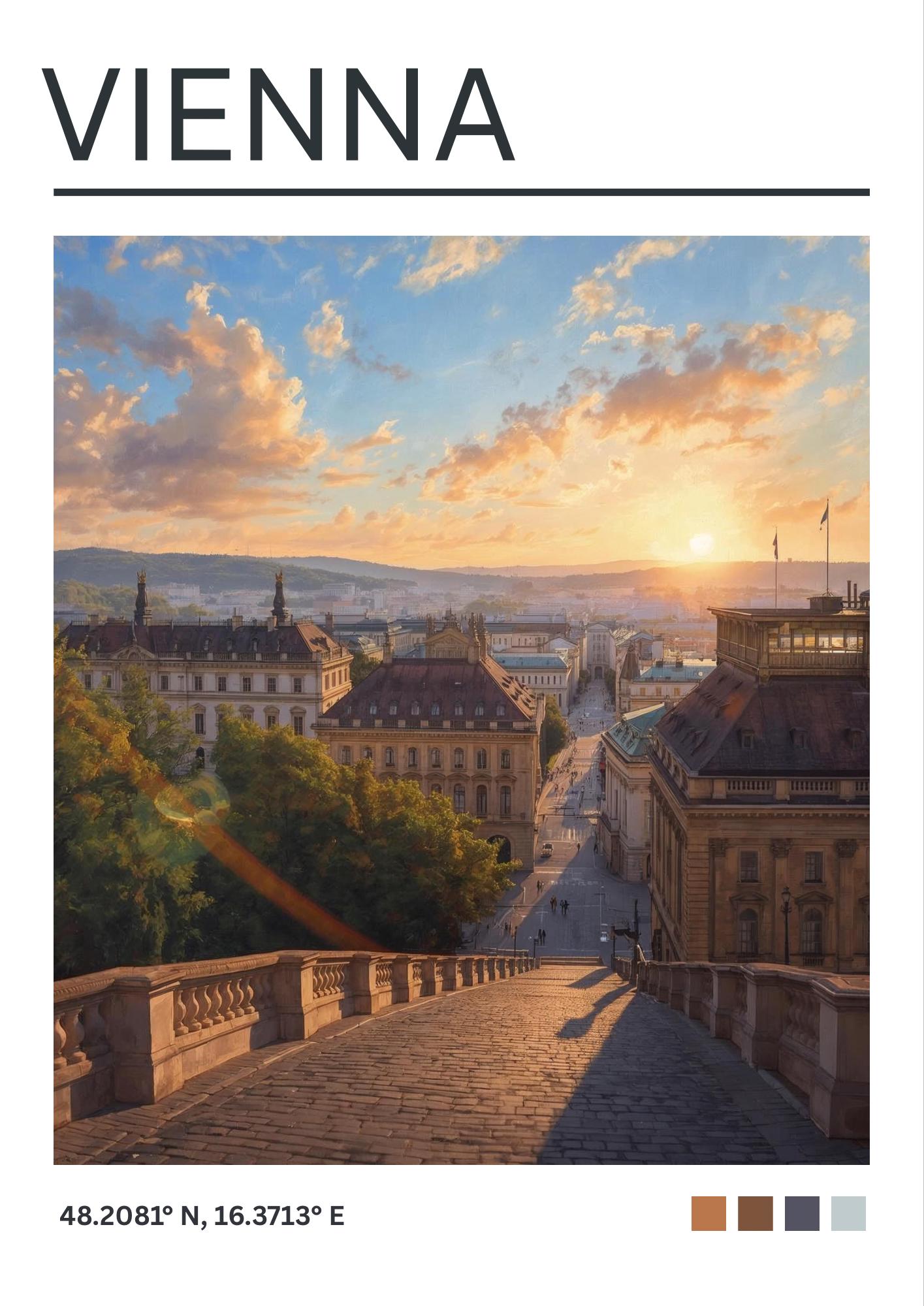 Vienna Art Print:  Vienna Travel Poster, Austria